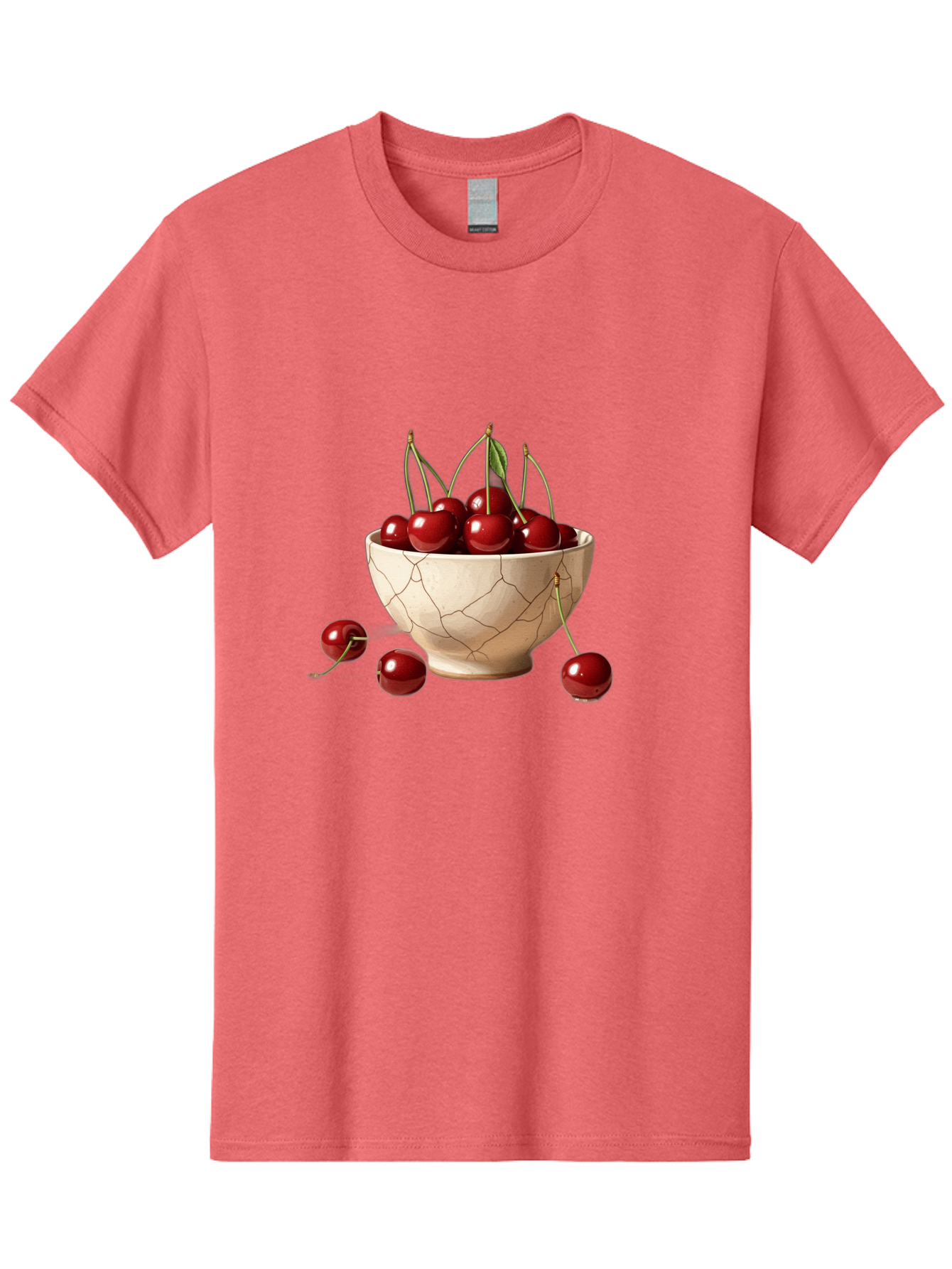 Cherries-In-Kintsugi-Bowl-1 Men'S Graphic Tee, 100% Cotton, Comfortable Casual Summer Wear, Machine Washable, Vintage Camera, Old Camera, Antique Camera, Black Camera, Classic Photography, Photography Equipment, Nostalgic Device, Film Camera, Bah739