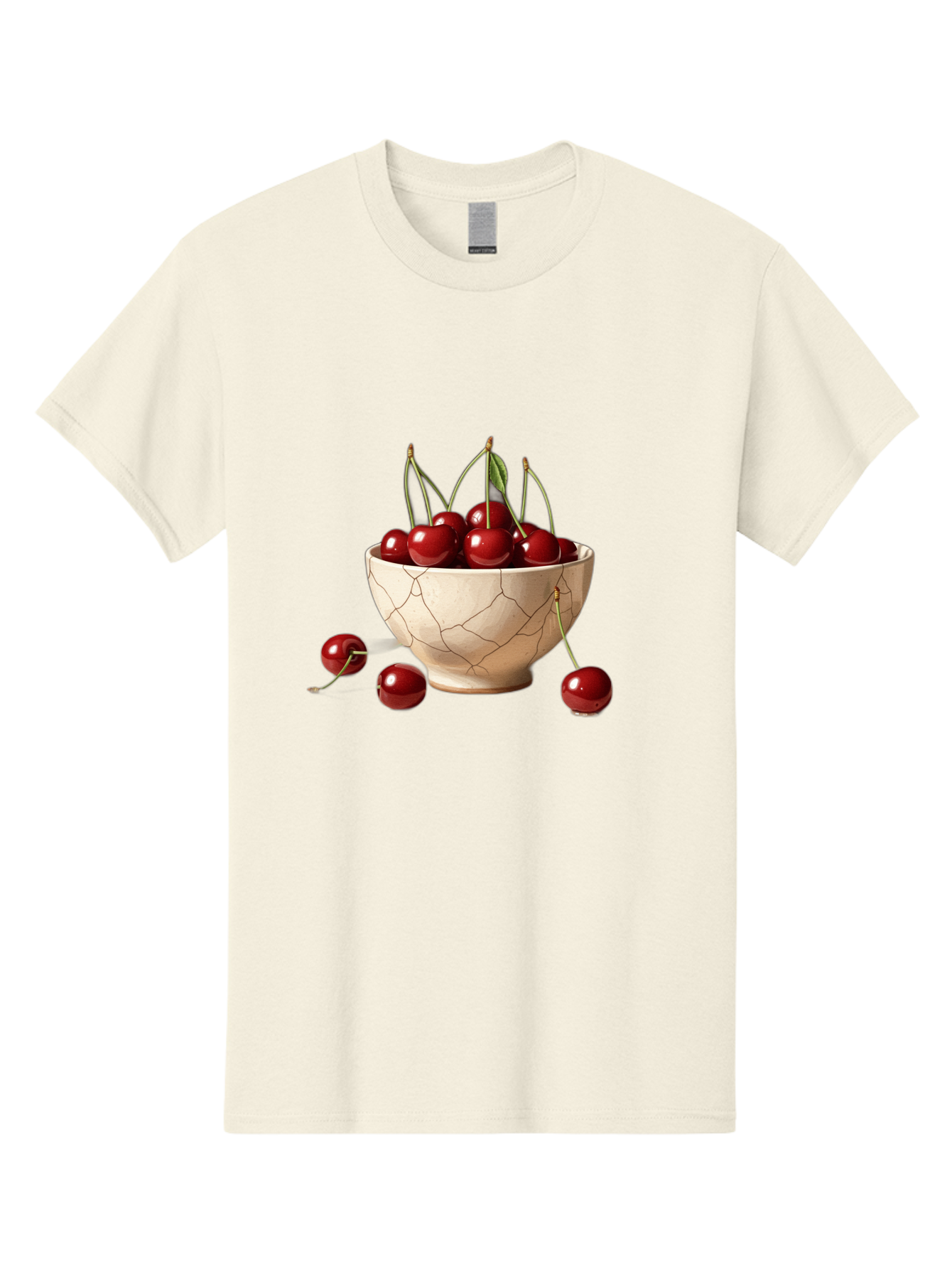 Cherries-In-Kintsugi-Bowl-1 Men'S Graphic Tee, 100% Cotton, Comfortable Casual Summer Wear, Machine Washable, Vintage Camera, Old Camera, Antique Camera, Black Camera, Classic Photography, Photography Equipment, Nostalgic Device, Film Camera, Bah739