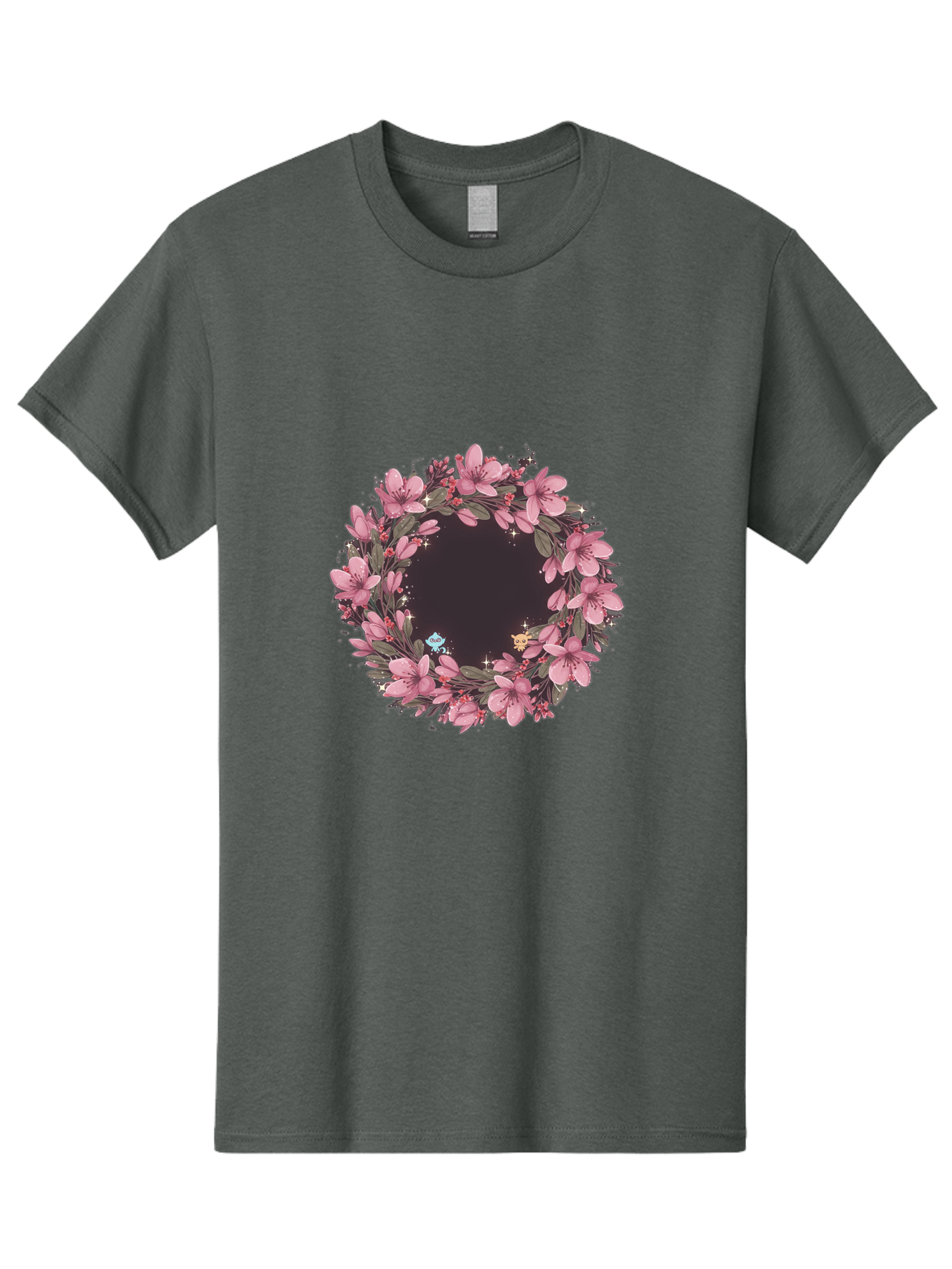 Cherry-Blossom-Wreath Men'S Graphic Tee, 100% Cotton, Comfortable Casual Summer Wear, Machine Washable, Vintage Camera, Old Camera, Antique Camera, Black Camera, Classic Photography, Photography Equipment, Nostalgic Device, Film Camera, Bah743