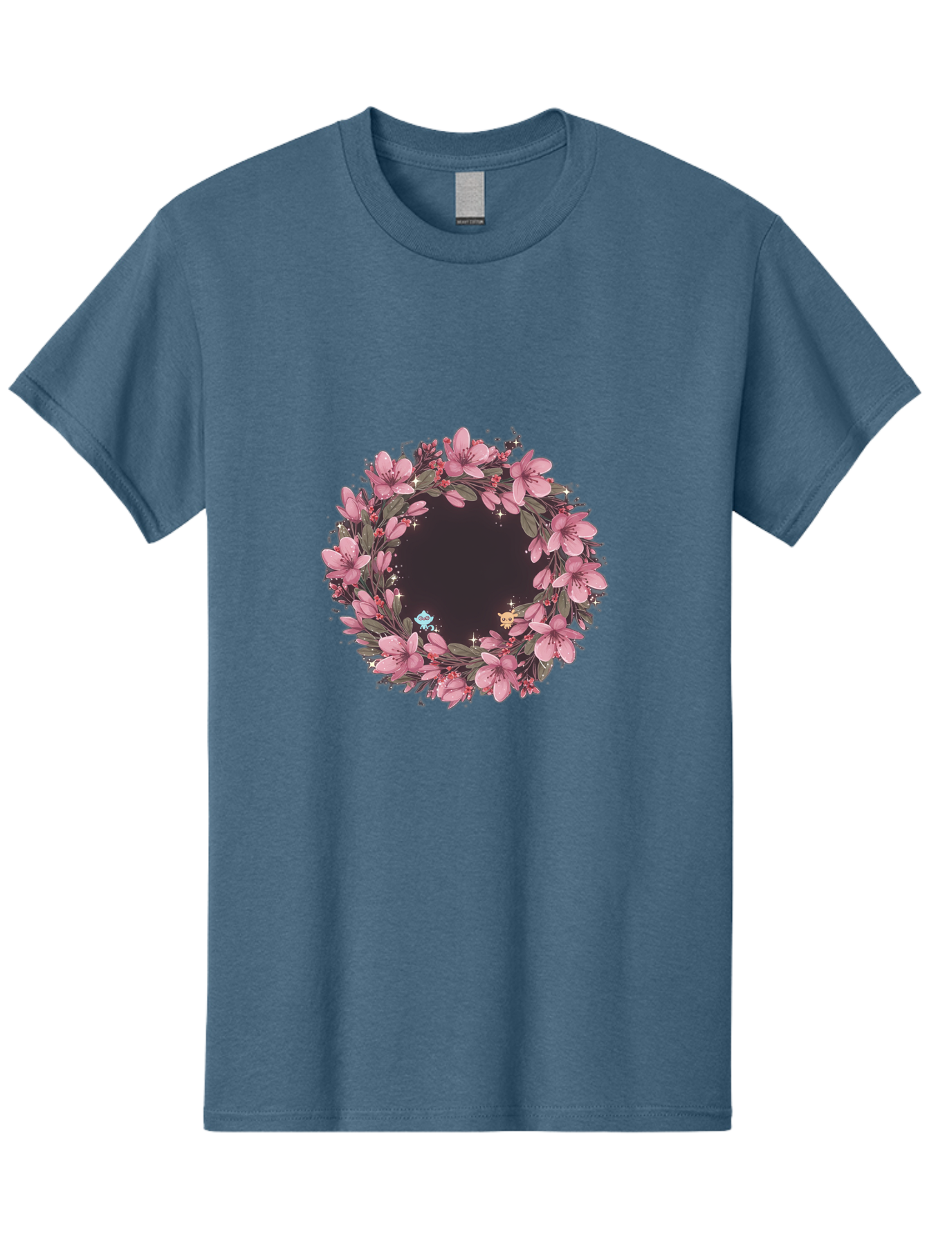 Cherry-Blossom-Wreath Men'S Graphic Tee, 100% Cotton, Comfortable Casual Summer Wear, Machine Washable, Vintage Camera, Old Camera, Antique Camera, Black Camera, Classic Photography, Photography Equipment, Nostalgic Device, Film Camera, Bah743