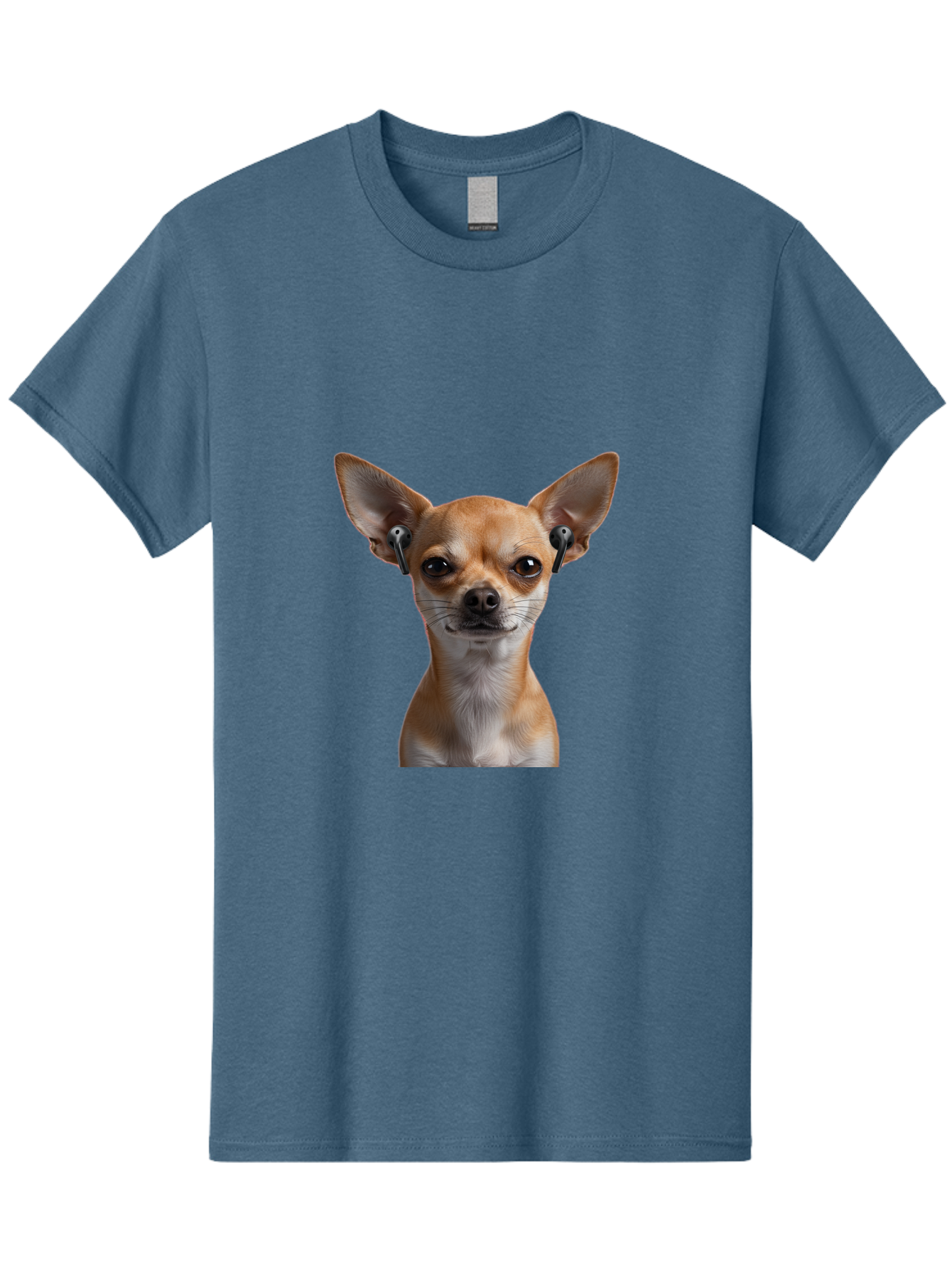 Chihuahua-With-Earbuds Men'S Graphic Tee, 100% Cotton, Comfortable Casual Summer Wear, Machine Washable, Vintage Camera, Old Camera, Antique Camera, Black Camera, Classic Photography, Photography Equipment, Nostalgic Device, Film Camera, Bah750
