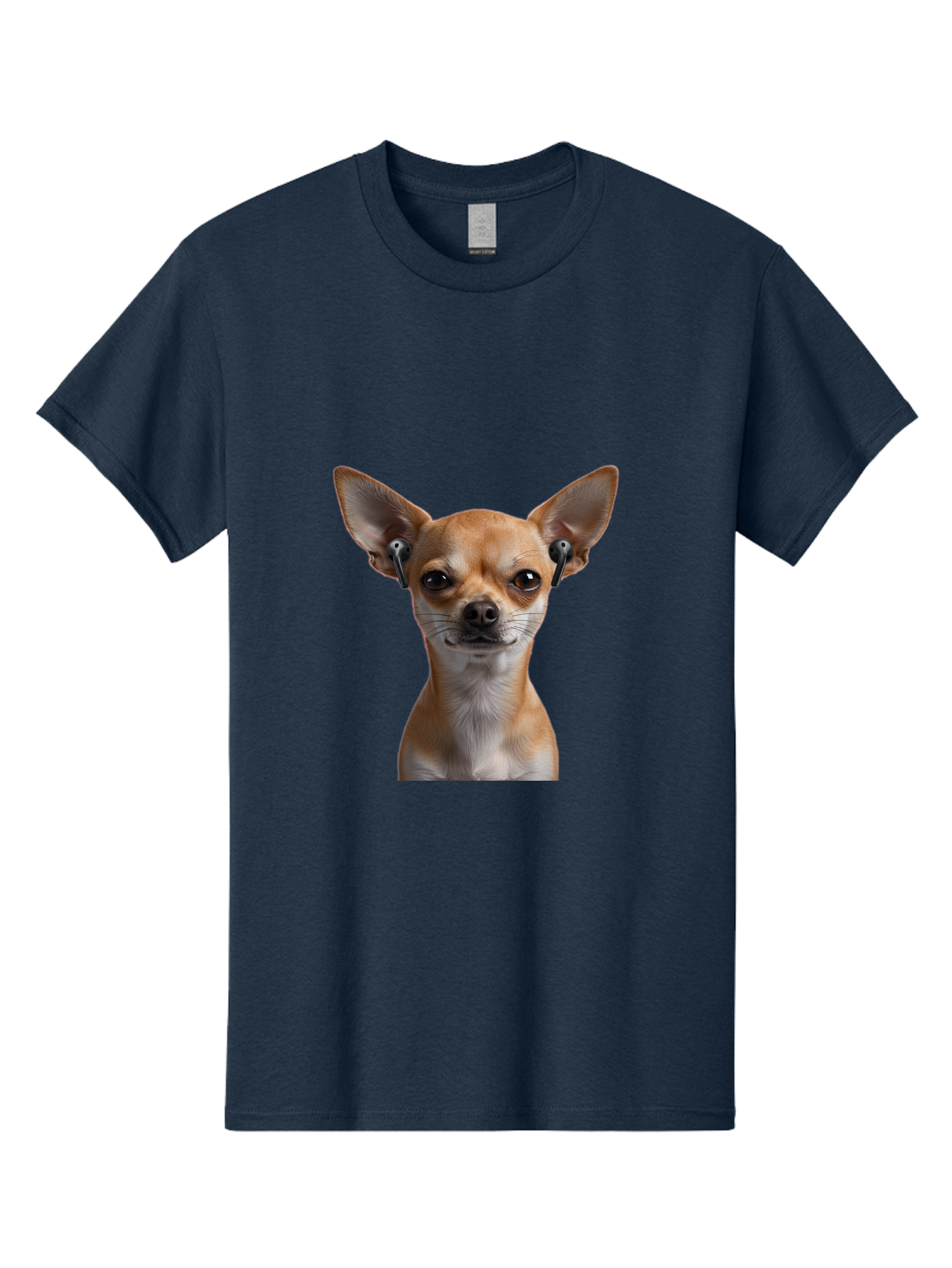 Chihuahua-With-Earbuds Men'S Graphic Tee, 100% Cotton, Comfortable Casual Summer Wear, Machine Washable, Vintage Camera, Old Camera, Antique Camera, Black Camera, Classic Photography, Photography Equipment, Nostalgic Device, Film Camera, Bah750