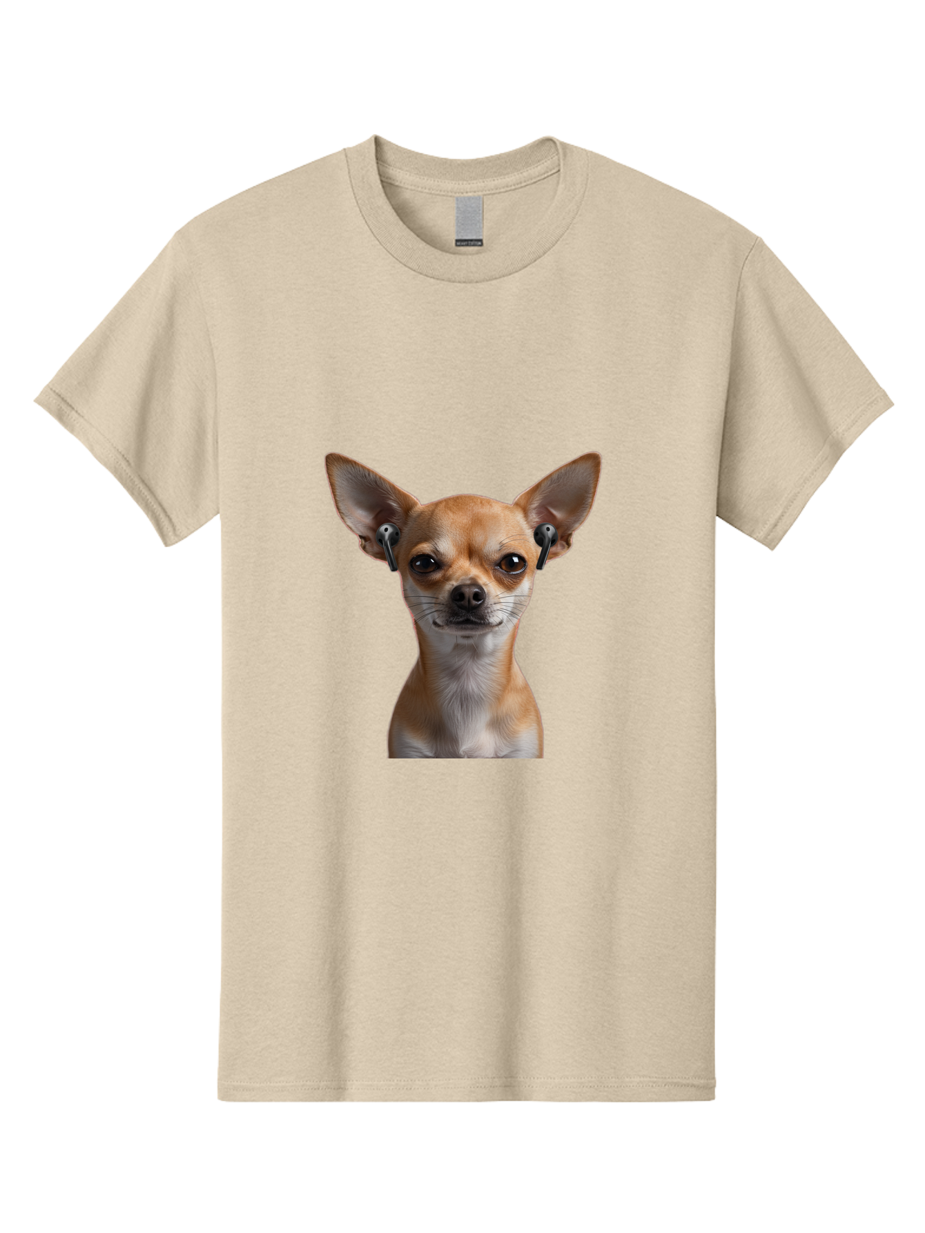 Chihuahua-With-Earbuds Men'S Graphic Tee, 100% Cotton, Comfortable Casual Summer Wear, Machine Washable, Vintage Camera, Old Camera, Antique Camera, Black Camera, Classic Photography, Photography Equipment, Nostalgic Device, Film Camera, Bah750