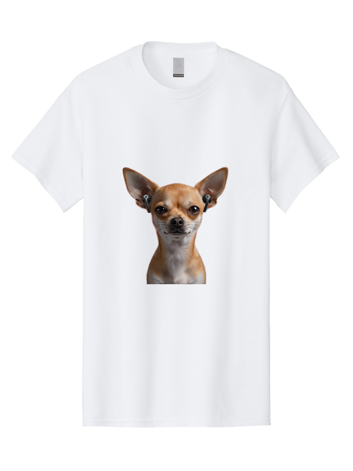 Chihuahua-With-Earbuds Men'S Graphic Tee, 100% Cotton, Comfortable Casual Summer Wear, Machine Washable, Vintage Camera, Old Camera, Antique Camera, Black Camera, Classic Photography, Photography Equipment, Nostalgic Device, Film Camera, Bah750