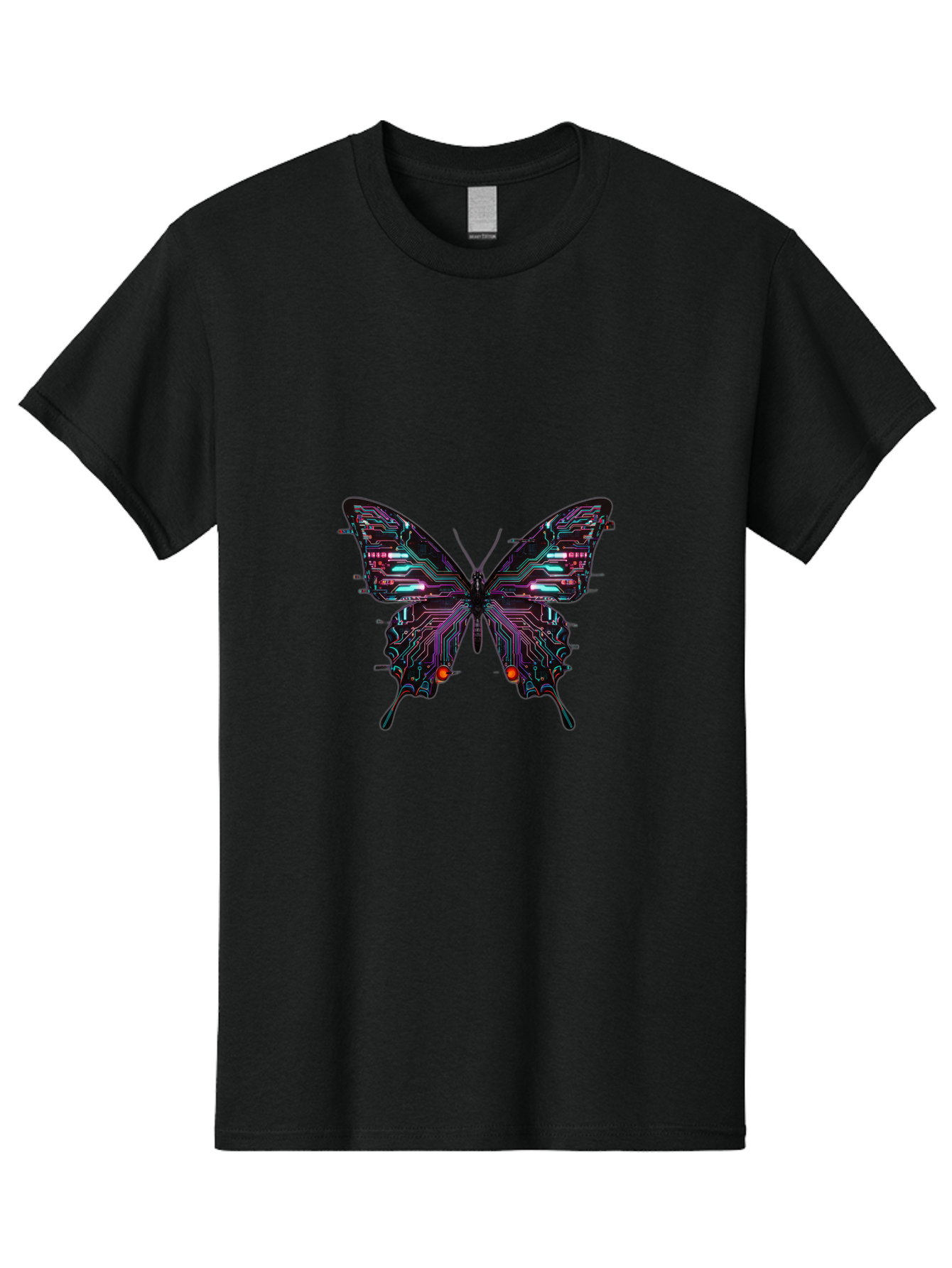 Circuit-Butterfly-1 Men'S Graphic Tee, 100% Cotton, Comfortable Casual Summer Wear, Machine Washable, Vintage Camera, Old Camera, Antique Camera, Black Camera, Classic Photography, Photography Equipment, Nostalgic Device, Film Camera, Bah752