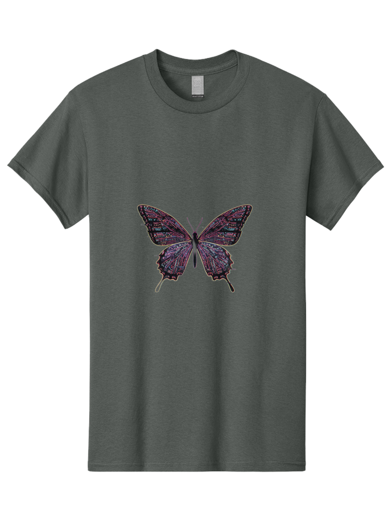 Circuit-Butterfly-3 Men'S Graphic Tee, 100% Cotton, Comfortable Casual Summer Wear, Machine Washable, Vintage Camera, Old Camera, Antique Camera, Black Camera, Classic Photography, Photography Equipment, Nostalgic Device, Film Camera, Bah754