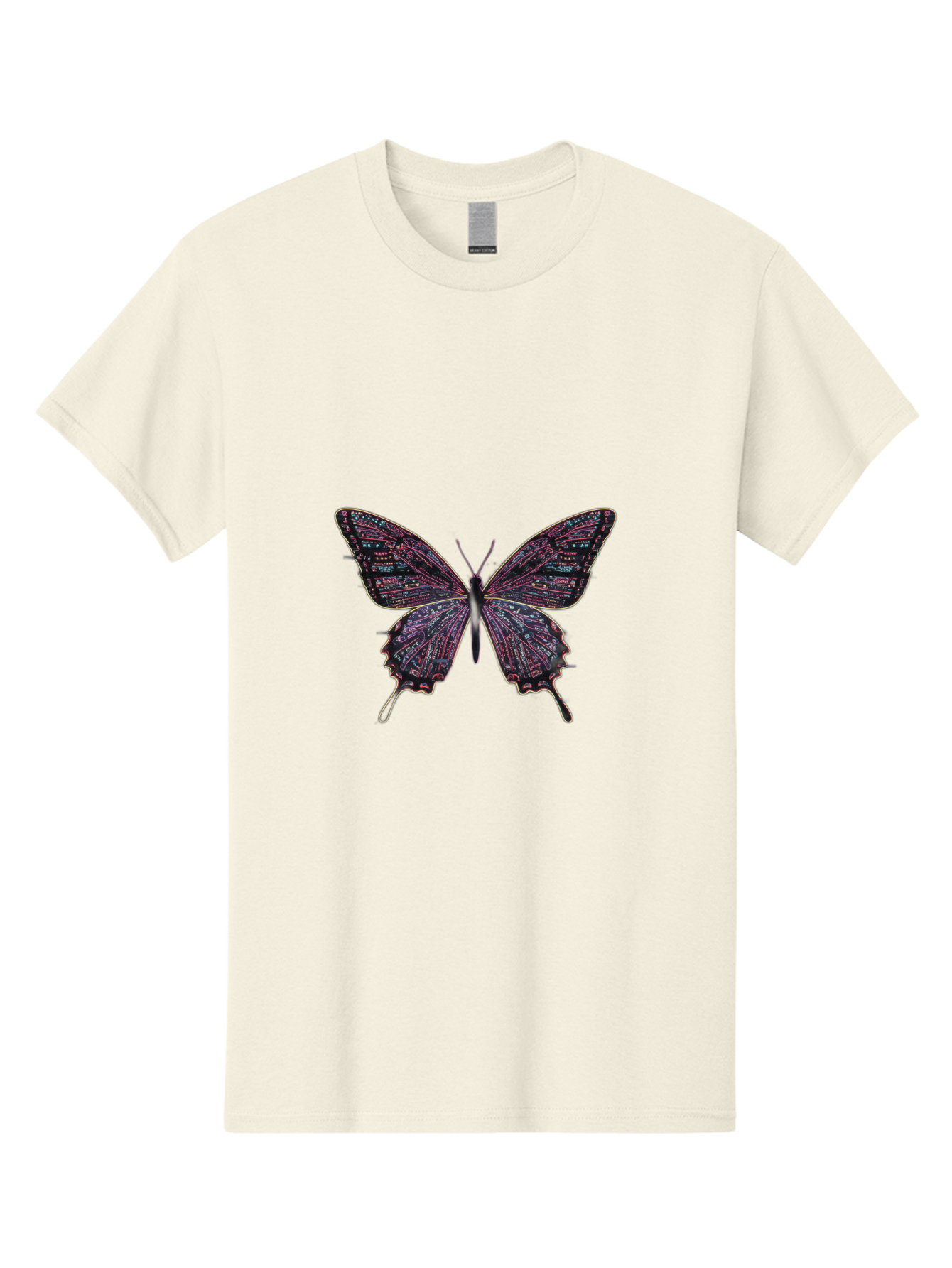 Circuit-Butterfly-3 Men'S Graphic Tee, 100% Cotton, Comfortable Casual Summer Wear, Machine Washable, Vintage Camera, Old Camera, Antique Camera, Black Camera, Classic Photography, Photography Equipment, Nostalgic Device, Film Camera, Bah754