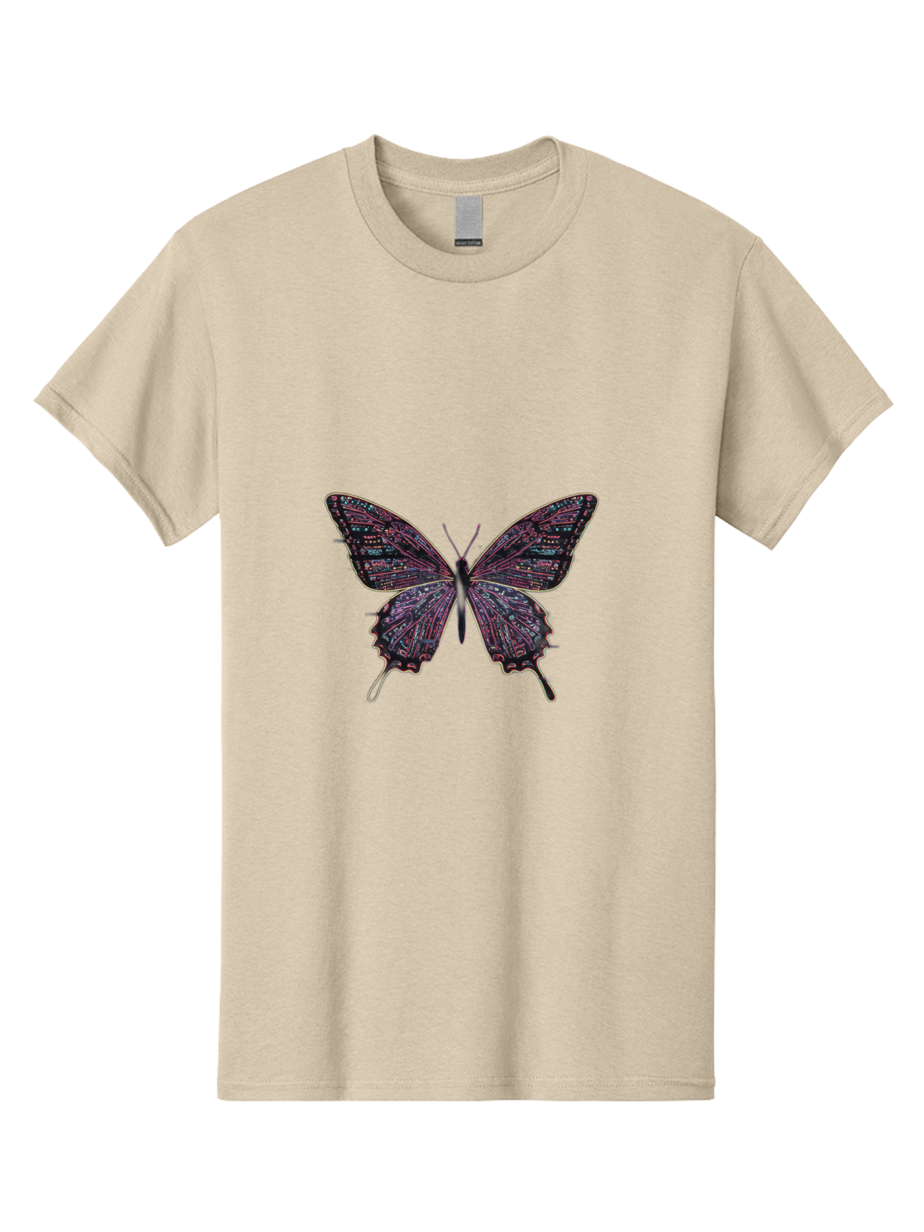 Circuit-Butterfly-3 Men'S Graphic Tee, 100% Cotton, Comfortable Casual Summer Wear, Machine Washable, Vintage Camera, Old Camera, Antique Camera, Black Camera, Classic Photography, Photography Equipment, Nostalgic Device, Film Camera, Bah754