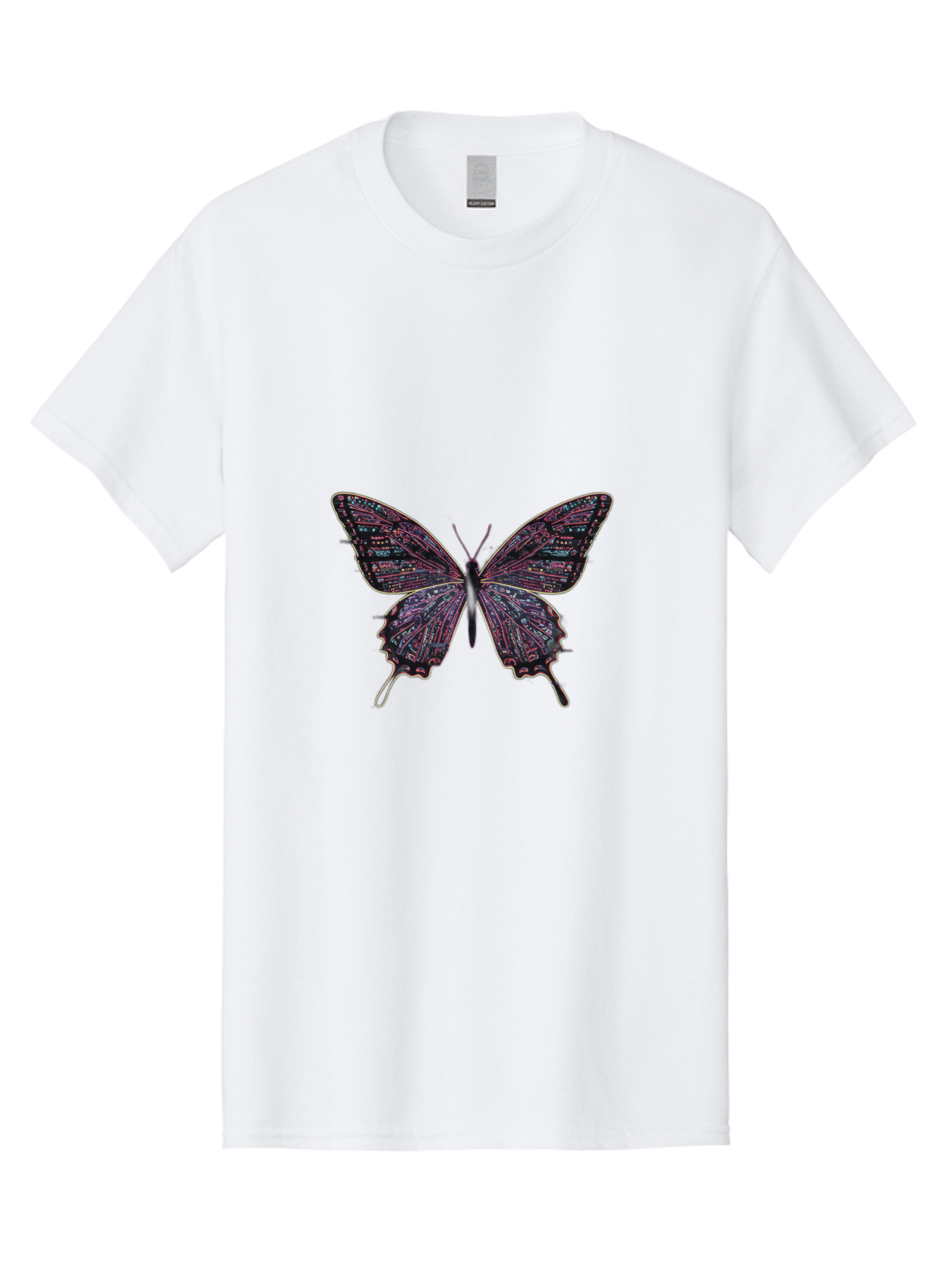 Circuit-Butterfly-3 Men'S Graphic Tee, 100% Cotton, Comfortable Casual Summer Wear, Machine Washable, Vintage Camera, Old Camera, Antique Camera, Black Camera, Classic Photography, Photography Equipment, Nostalgic Device, Film Camera, Bah754