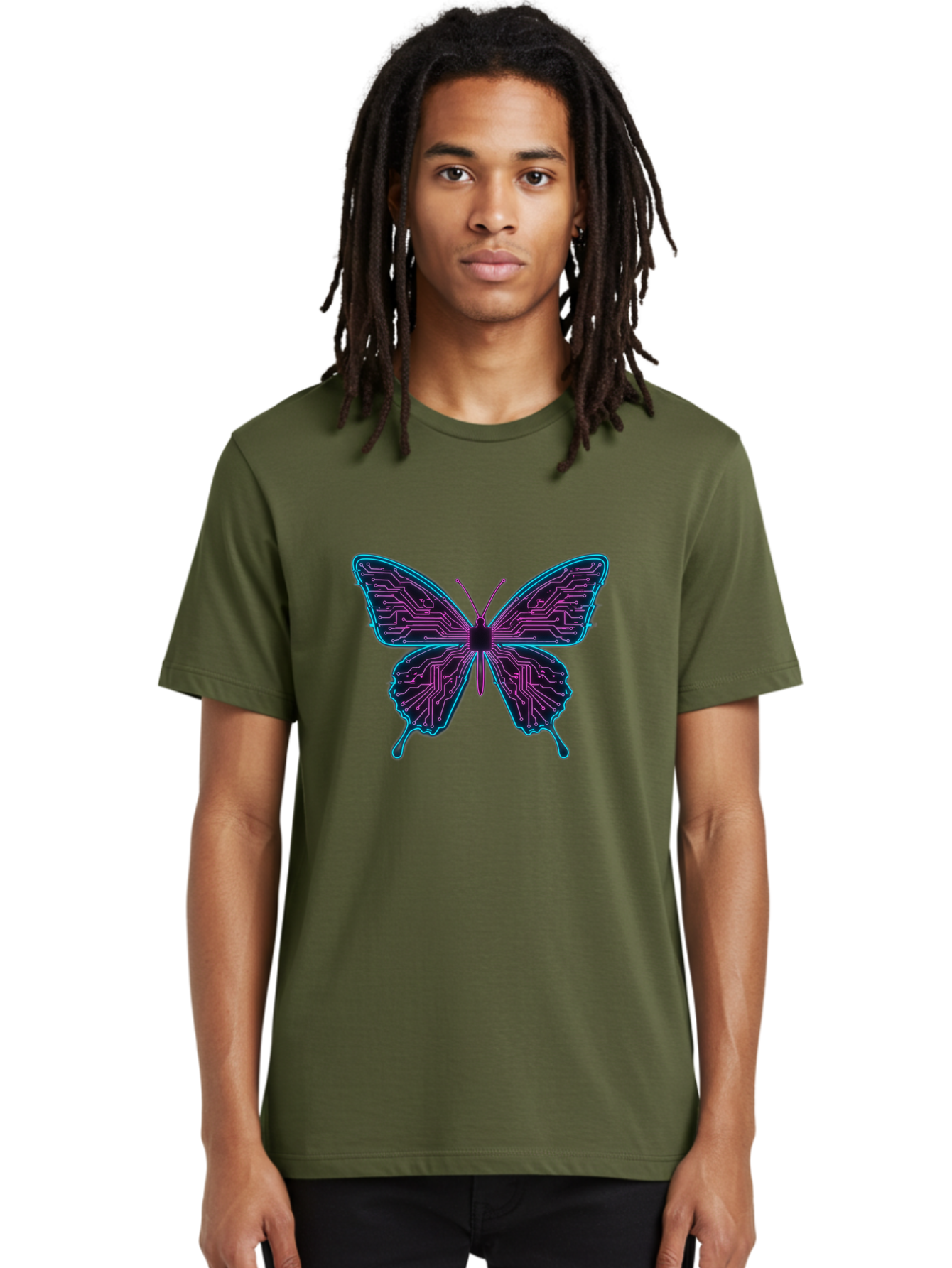 Circuit-Butterfly Men'S Graphic Tee, 100% Cotton, Comfortable Casual Summer Wear, Machine Washable, Vintage Camera, Old Camera, Antique Camera, Black Camera, Classic Photography, Photography Equipment, Nostalgic Device, Film Camera, Camera Art Bah755