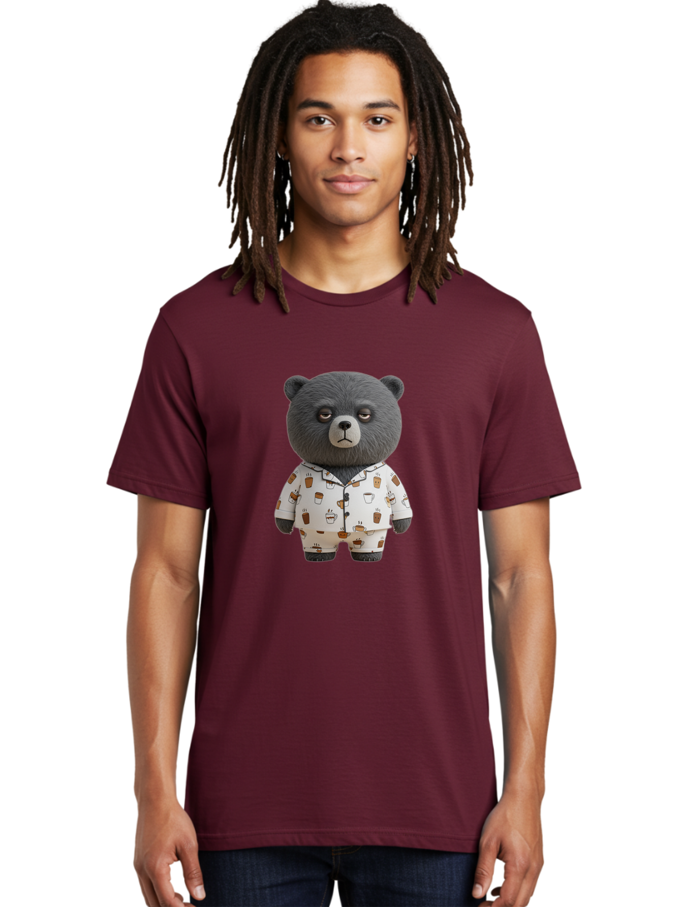 Coffee-Bear-1 Men'S Graphic Tee, 100% Cotton, Comfortable Casual Summer Wear, Machine Washable, Vintage Camera, Old Camera, Antique Camera, Black Camera, Classic Photography, Photography Equipment, Nostalgic Device, Film Camera, Camera Art Bah768