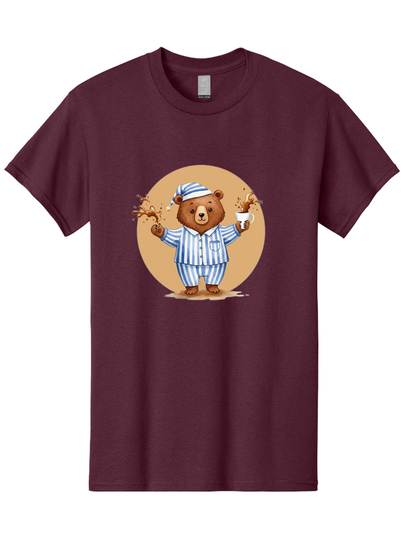 Coffee-Spilling-Bear Men'S Graphic Tee, 100% Cotton, Comfortable Casual Summer Wear, Machine Washable, Vintage Camera, Old Camera, Antique Camera, Black Camera, Classic Photography, Photography Equipment, Nostalgic Device, Film Camera, Bah770