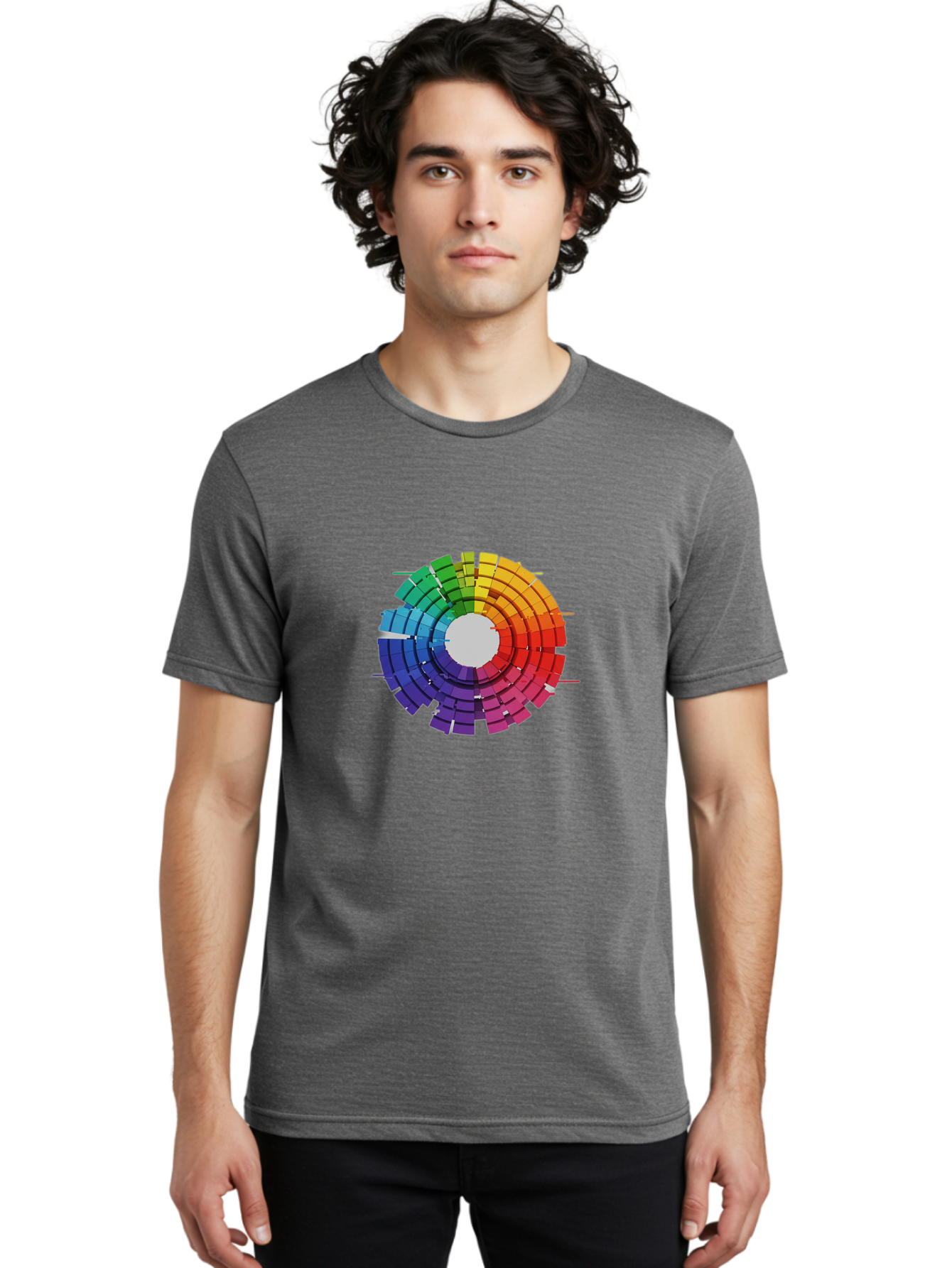 Color-Wheel Men'S Graphic Tee, 100% Cotton, Comfortable Casual Summer Wear, Machine Washable, Vintage Camera, Old Camera, Antique Camera, Black Camera, Classic Photography, Photography Equipment, Nostalgic Device, Film Camera, Camera Art Bah772