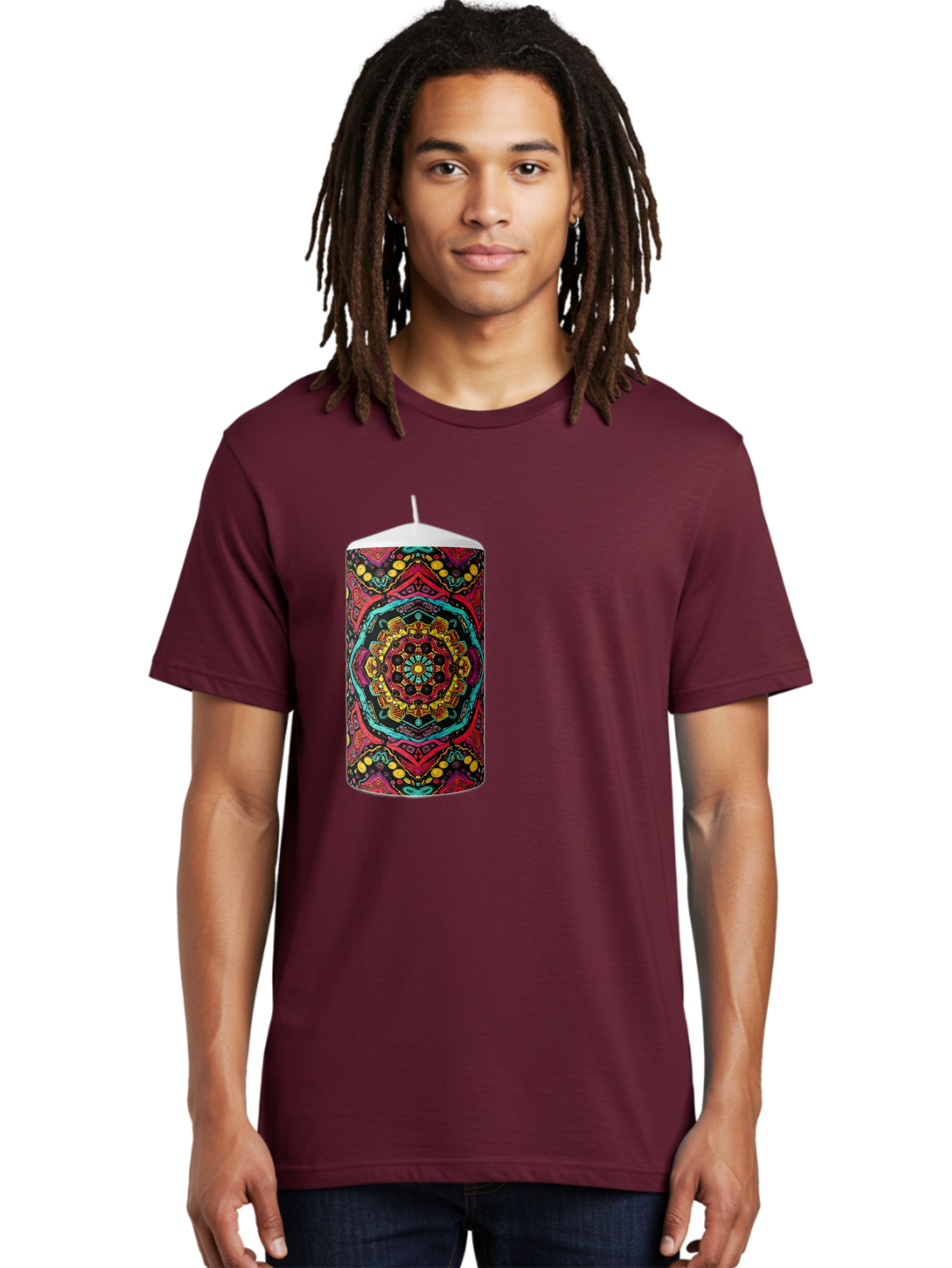 Colorful-Mandala-Candle Men'S Graphic Tee, 100% Cotton, Comfortable Casual Summer Wear, Machine Washable, Vintage Camera, Old Camera, Antique Camera, Black Camera, Classic Photography, Photography Equipment, Nostalgic Device, Film Camera, Bah774