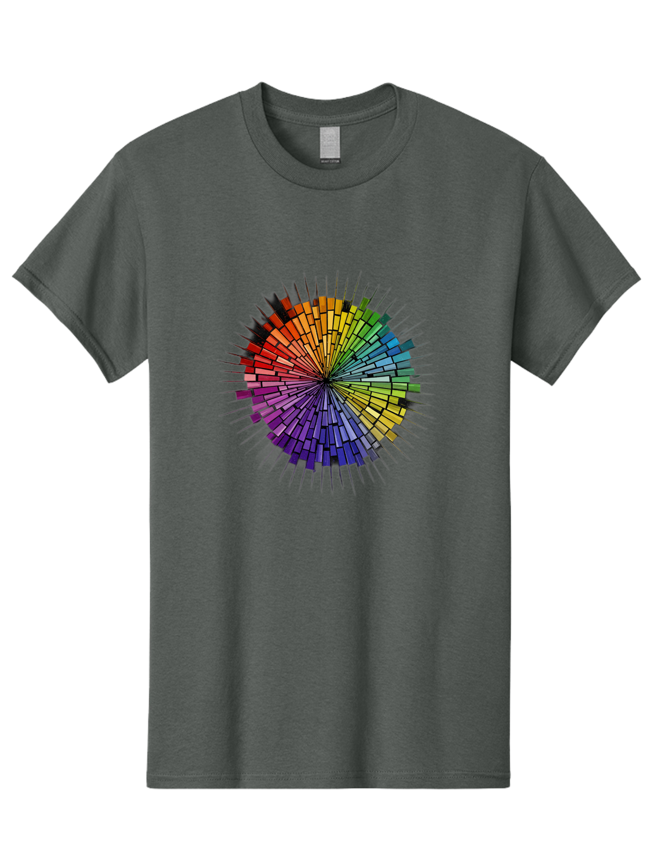 Colorful-Mosaic-Circle Men'S Graphic Tee, 100% Cotton, Comfortable Casual Summer Wear, Machine Washable, Vintage Camera, Old Camera, Antique Camera, Black Camera, Classic Photography, Photography Equipment, Nostalgic Device, Film Camera, Bah775