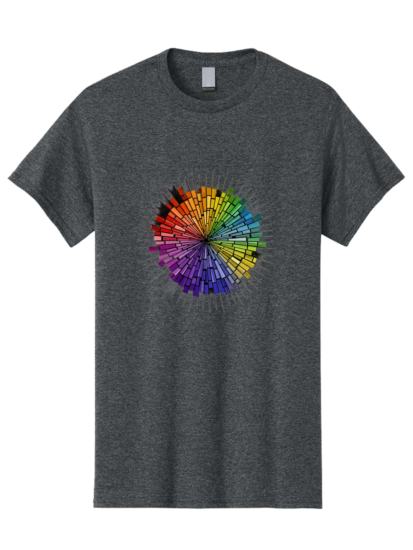 Colorful-Mosaic-Circle Men'S Graphic Tee, 100% Cotton, Comfortable Casual Summer Wear, Machine Washable, Vintage Camera, Old Camera, Antique Camera, Black Camera, Classic Photography, Photography Equipment, Nostalgic Device, Film Camera, Bah775