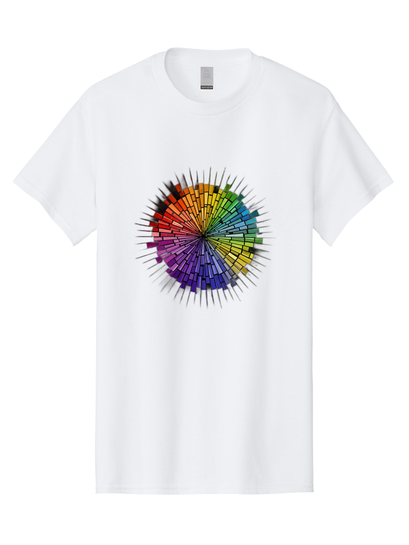 Colorful-Mosaic-Circle Men'S Graphic Tee, 100% Cotton, Comfortable Casual Summer Wear, Machine Washable, Vintage Camera, Old Camera, Antique Camera, Black Camera, Classic Photography, Photography Equipment, Nostalgic Device, Film Camera, Bah775