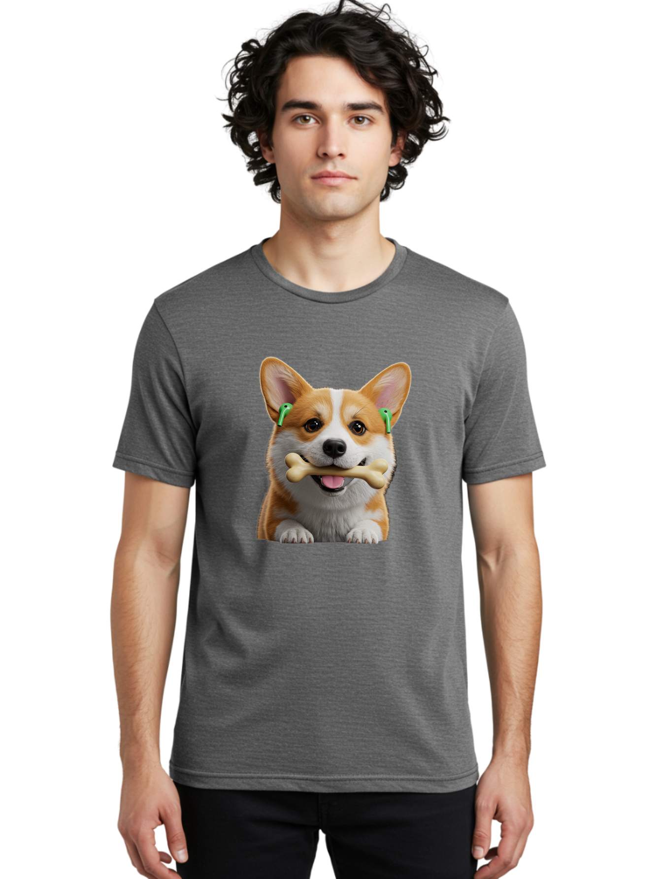 Corgi-With-Bone Men'S Graphic Tee, 100% Cotton, Comfortable Casual Summer Wear, Machine Washable, Vintage Camera, Old Camera, Antique Camera, Black Camera, Classic Photography, Photography Equipment, Nostalgic Device, Film Camera, Camera Art Bah784