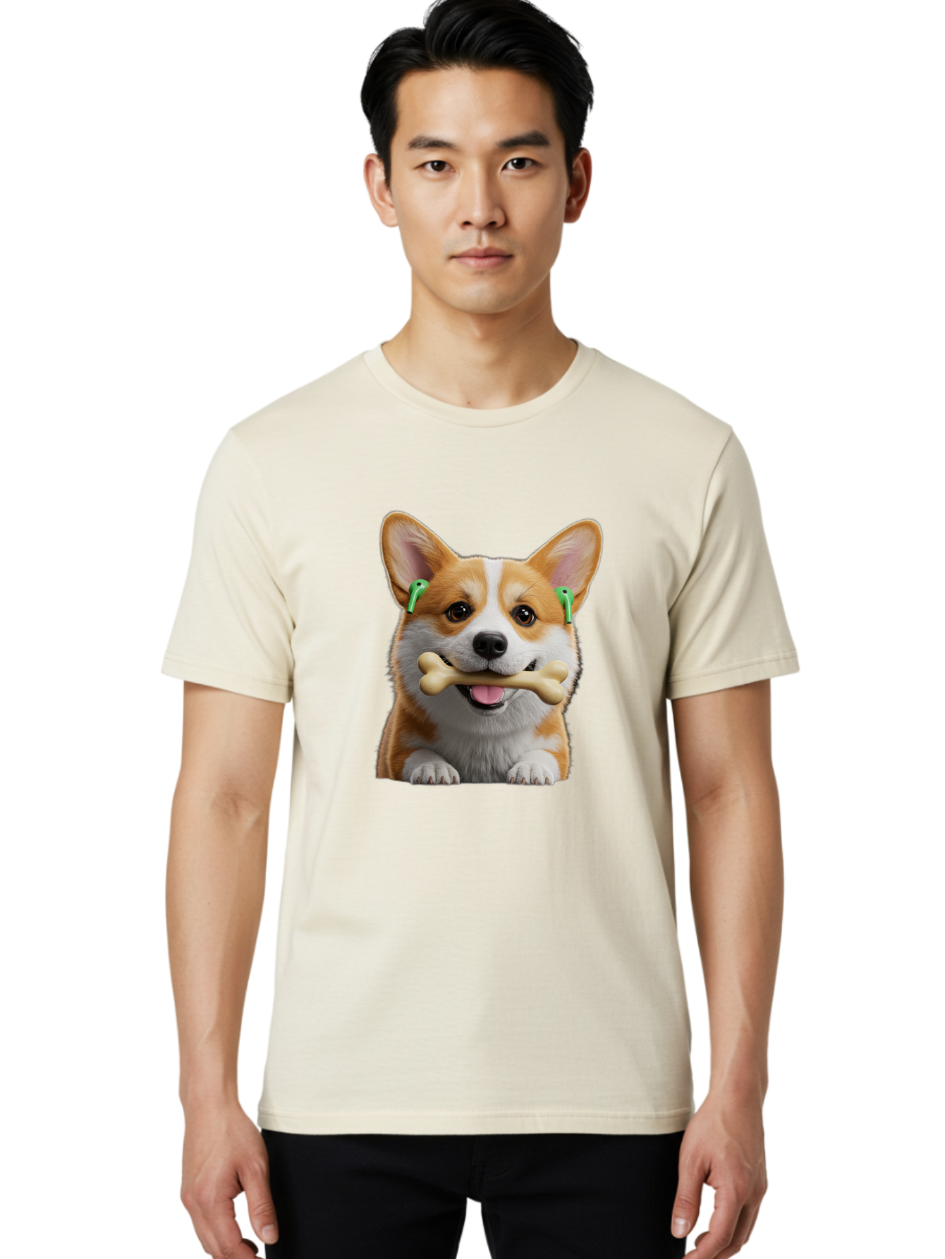 Corgi-With-Bone Men'S Graphic Tee, 100% Cotton, Comfortable Casual Summer Wear, Machine Washable, Vintage Camera, Old Camera, Antique Camera, Black Camera, Classic Photography, Photography Equipment, Nostalgic Device, Film Camera, Camera Art Bah784