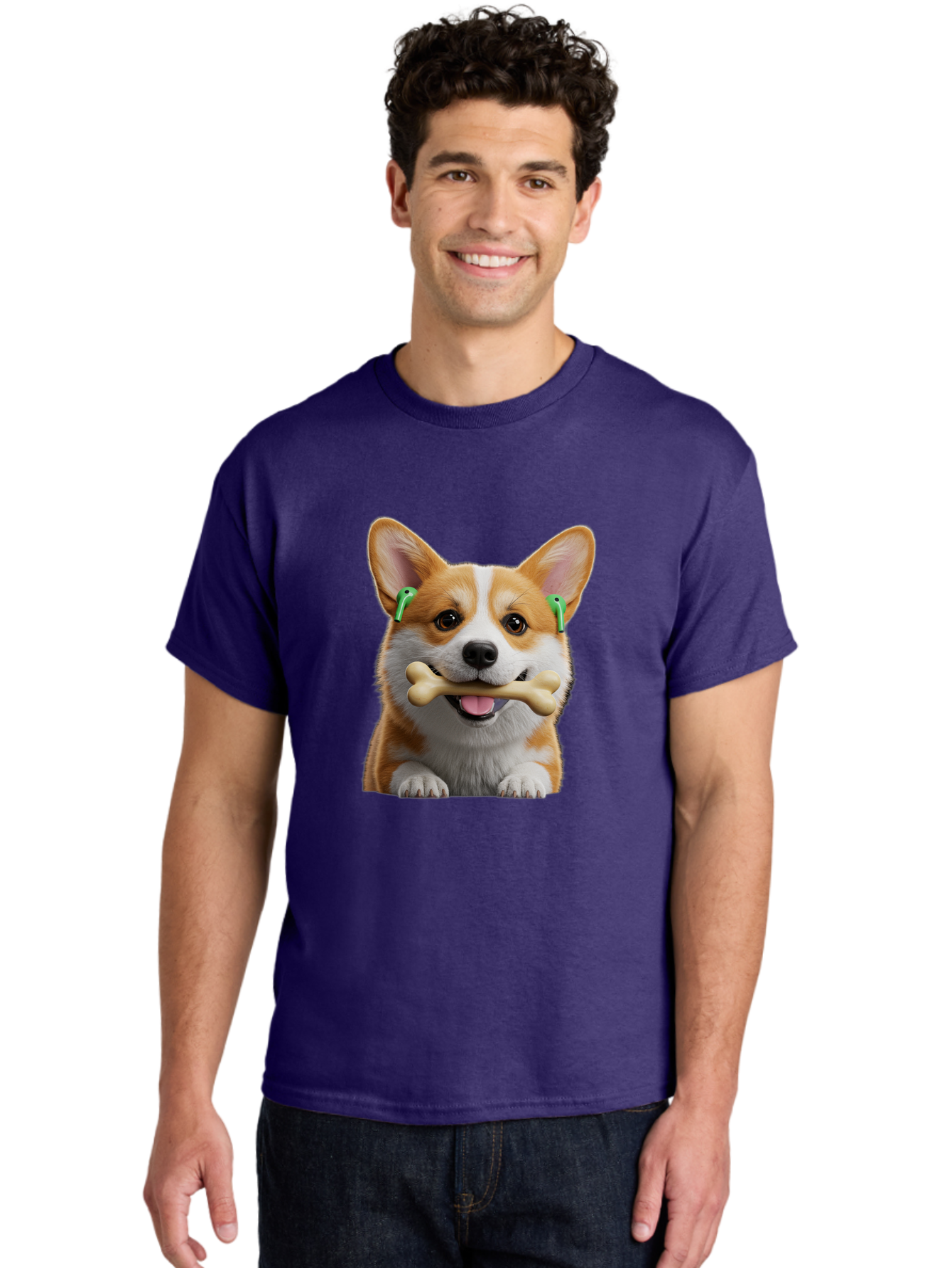 Corgi-With-Bone Men'S Graphic Tee, 100% Cotton, Comfortable Casual Summer Wear, Machine Washable, Vintage Camera, Old Camera, Antique Camera, Black Camera, Classic Photography, Photography Equipment, Nostalgic Device, Film Camera, Camera Art Bah784