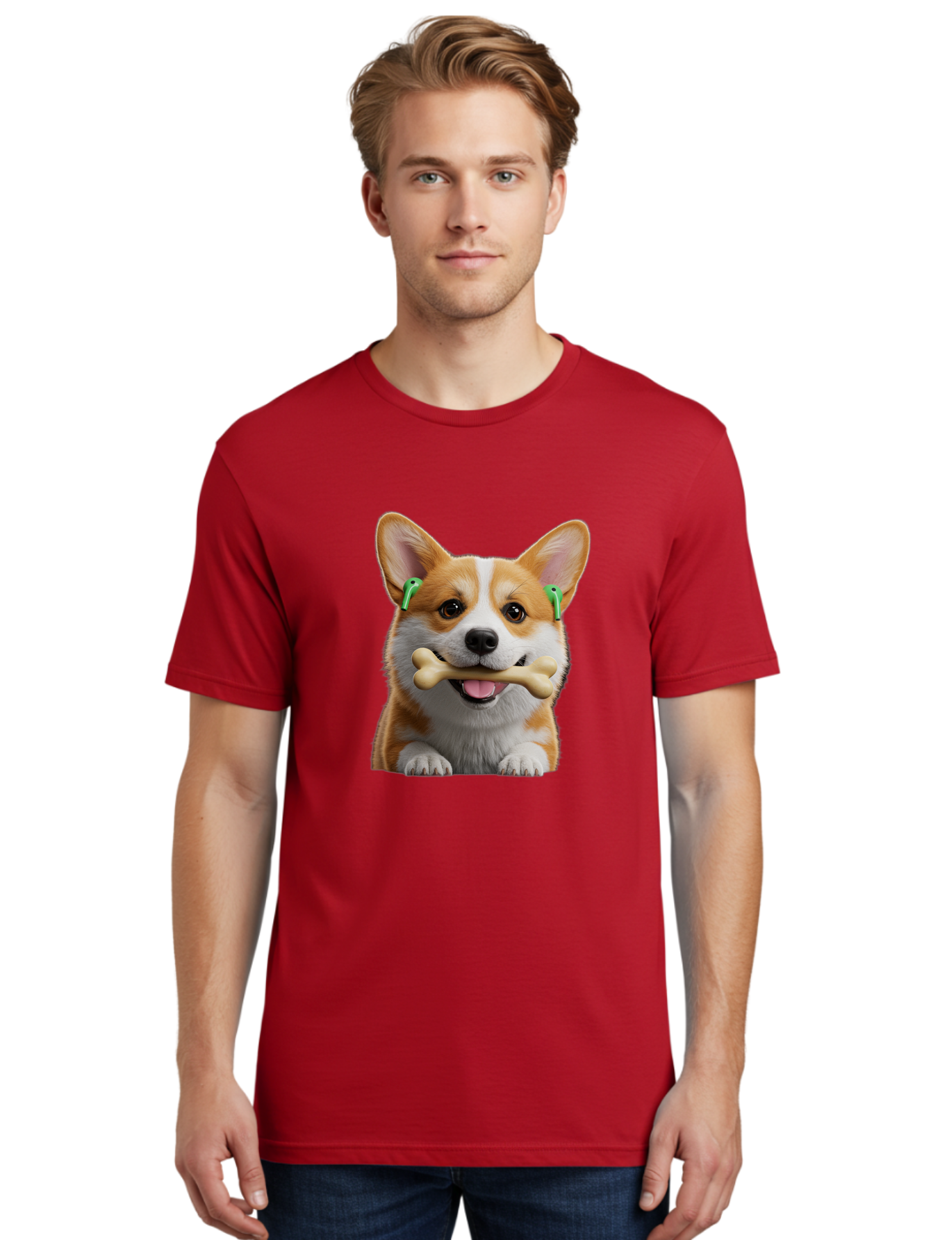Corgi-With-Bone Men'S Graphic Tee, 100% Cotton, Comfortable Casual Summer Wear, Machine Washable, Vintage Camera, Old Camera, Antique Camera, Black Camera, Classic Photography, Photography Equipment, Nostalgic Device, Film Camera, Camera Art Bah784