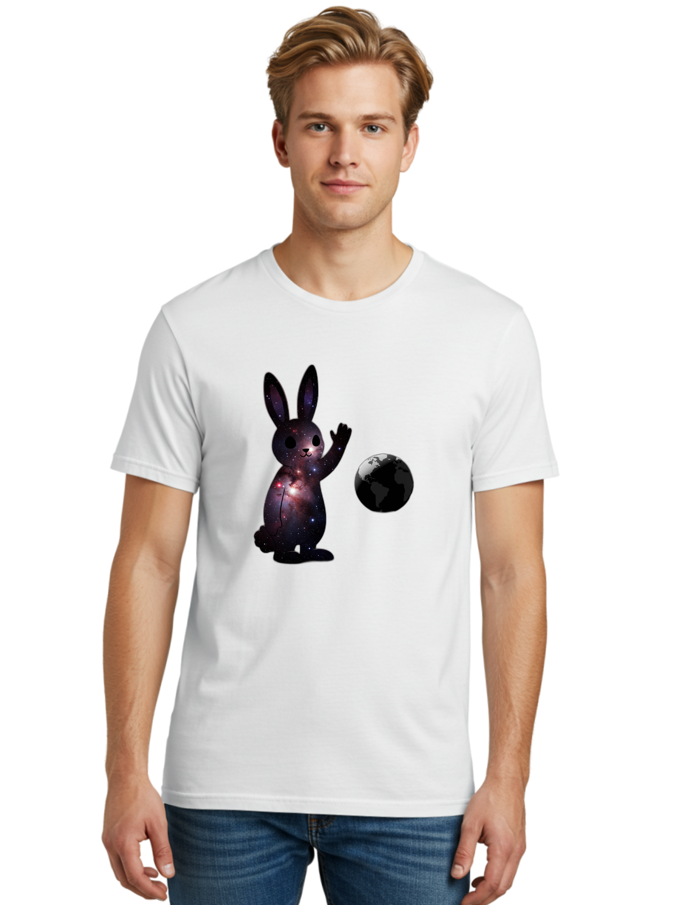 Cosmic-Rabbit-1 Men'S Graphic Tee, 100% Cotton, Comfortable Casual Summer Wear, Machine Washable, Vintage Camera, Old Camera, Antique Camera, Black Camera, Classic Photography, Photography Equipment, Nostalgic Device, Film Camera, Camera Art Bah785