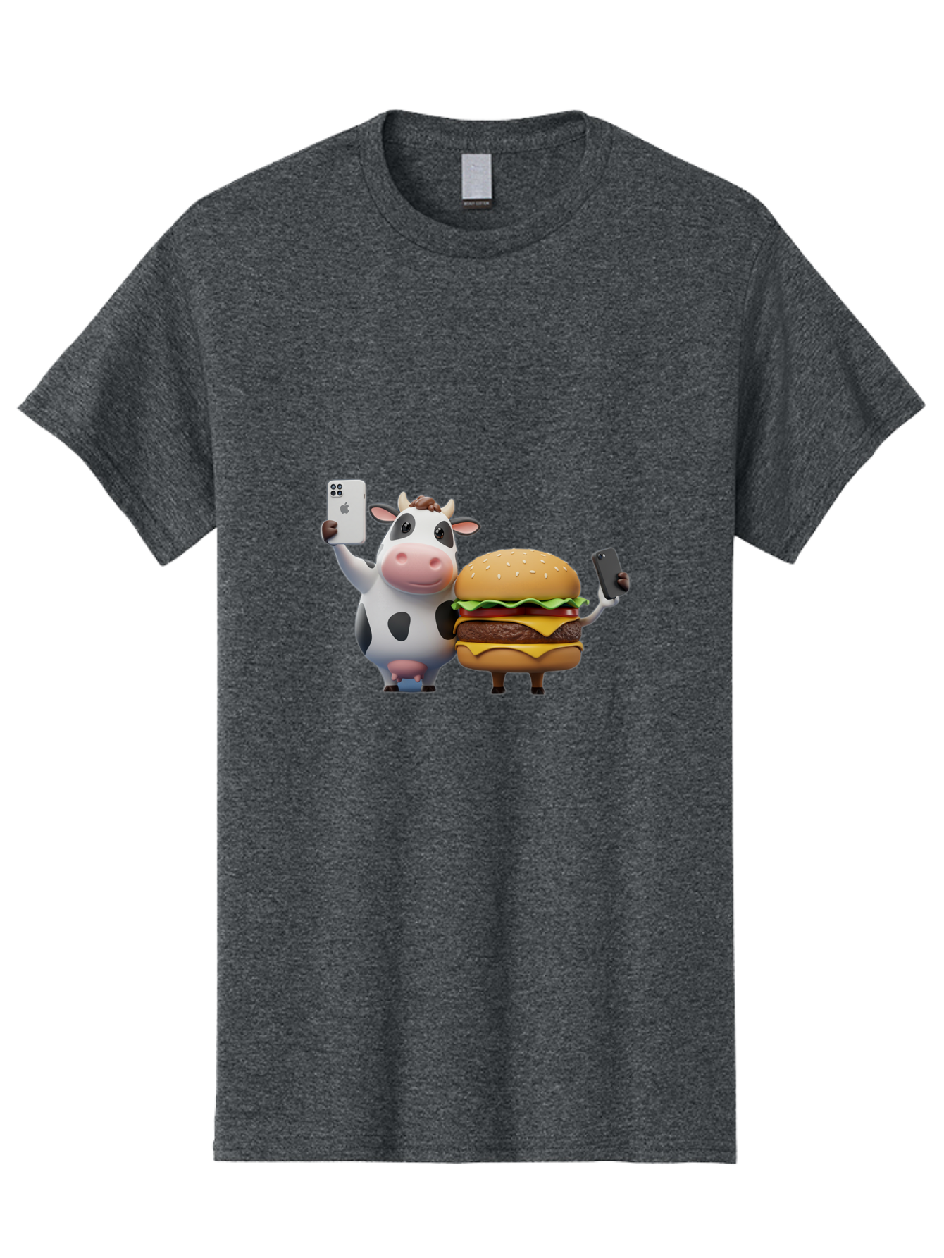 Cow-And-Burger-1 Men'S Graphic Tee, 100% Cotton, Comfortable Casual Summer Wear, Machine Washable, Vintage Camera, Old Camera, Antique Camera, Black Camera, Classic Photography, Photography Equipment, Nostalgic Device, Film Camera, Camera Art Bah788