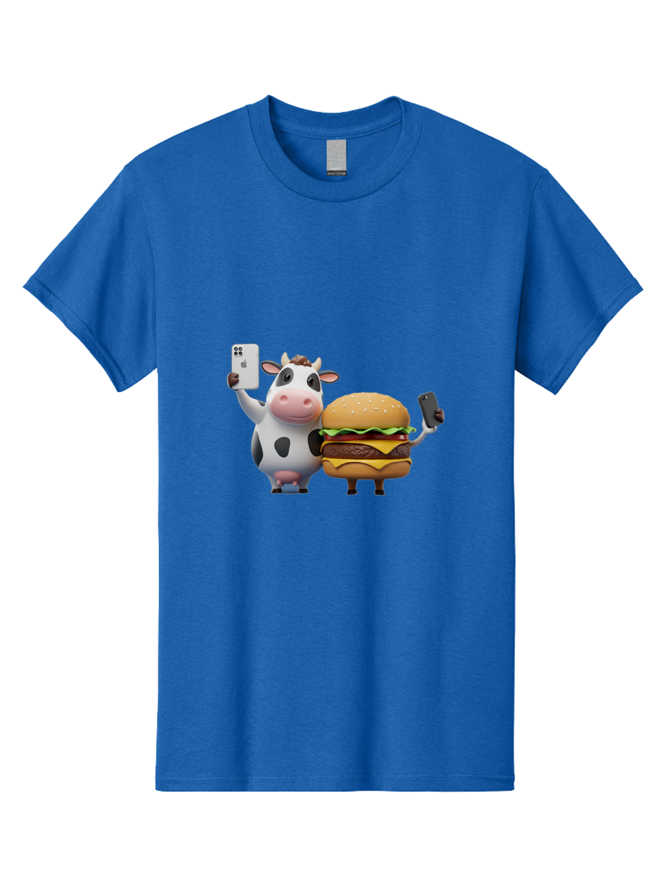 Cow-And-Burger-1 Men'S Graphic Tee, 100% Cotton, Comfortable Casual Summer Wear, Machine Washable, Vintage Camera, Old Camera, Antique Camera, Black Camera, Classic Photography, Photography Equipment, Nostalgic Device, Film Camera, Camera Art Bah788
