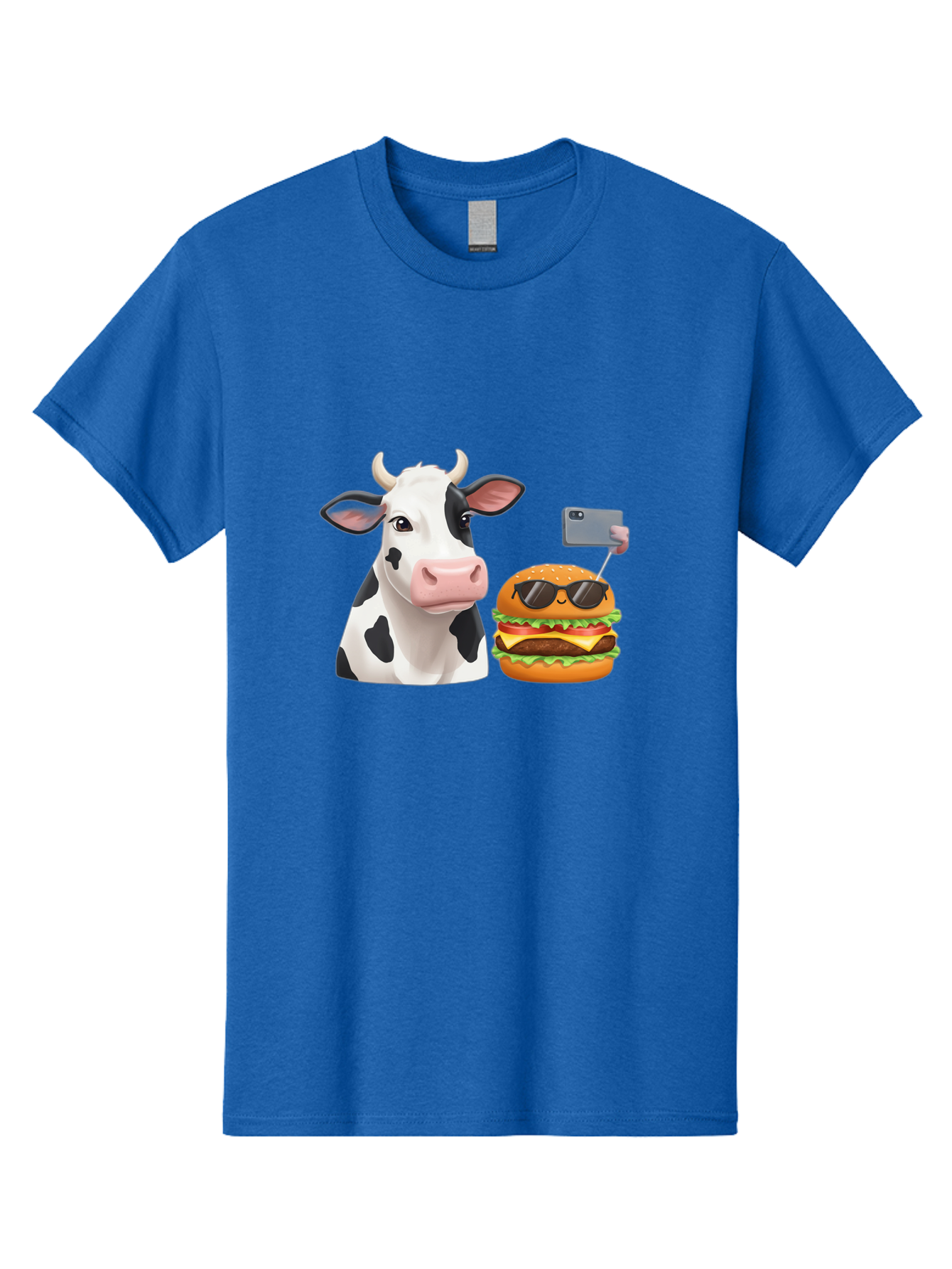 Cow-And-Burger-3 Men'S Graphic Tee, 100% Cotton, Comfortable Casual Summer Wear, Machine Washable, Vintage Camera, Old Camera, Antique Camera, Black Camera, Classic Photography, Photography Equipment, Nostalgic Device, Film Camera, Camera Art Bah790