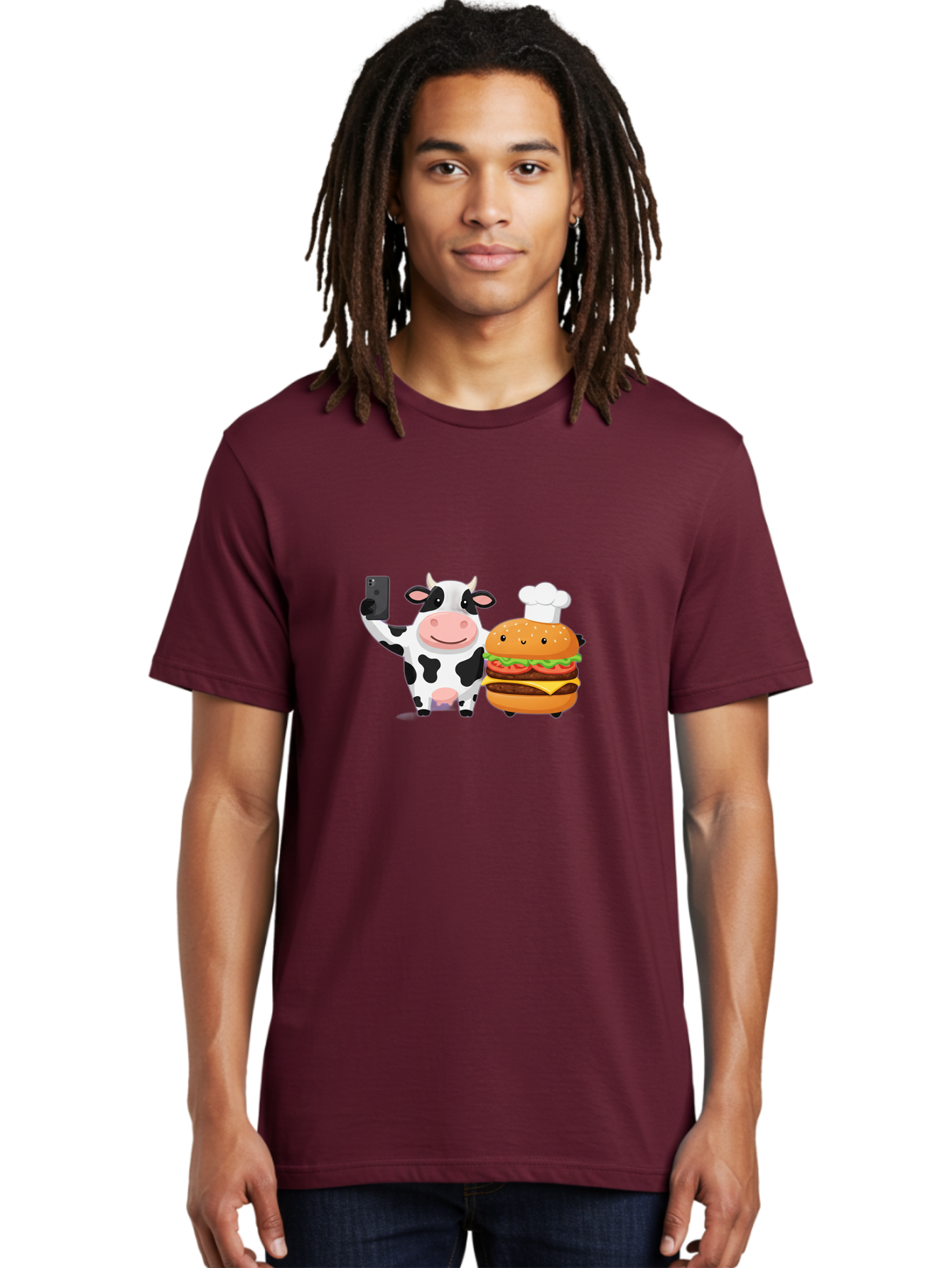 Cow-And-Hamburger-1 Men'S Graphic Tee, 100% Cotton, Comfortable Casual Summer Wear, Machine Washable, Vintage Camera, Old Camera, Antique Camera, Black Camera, Classic Photography, Photography Equipment, Nostalgic Device, Film Camera, Bah792