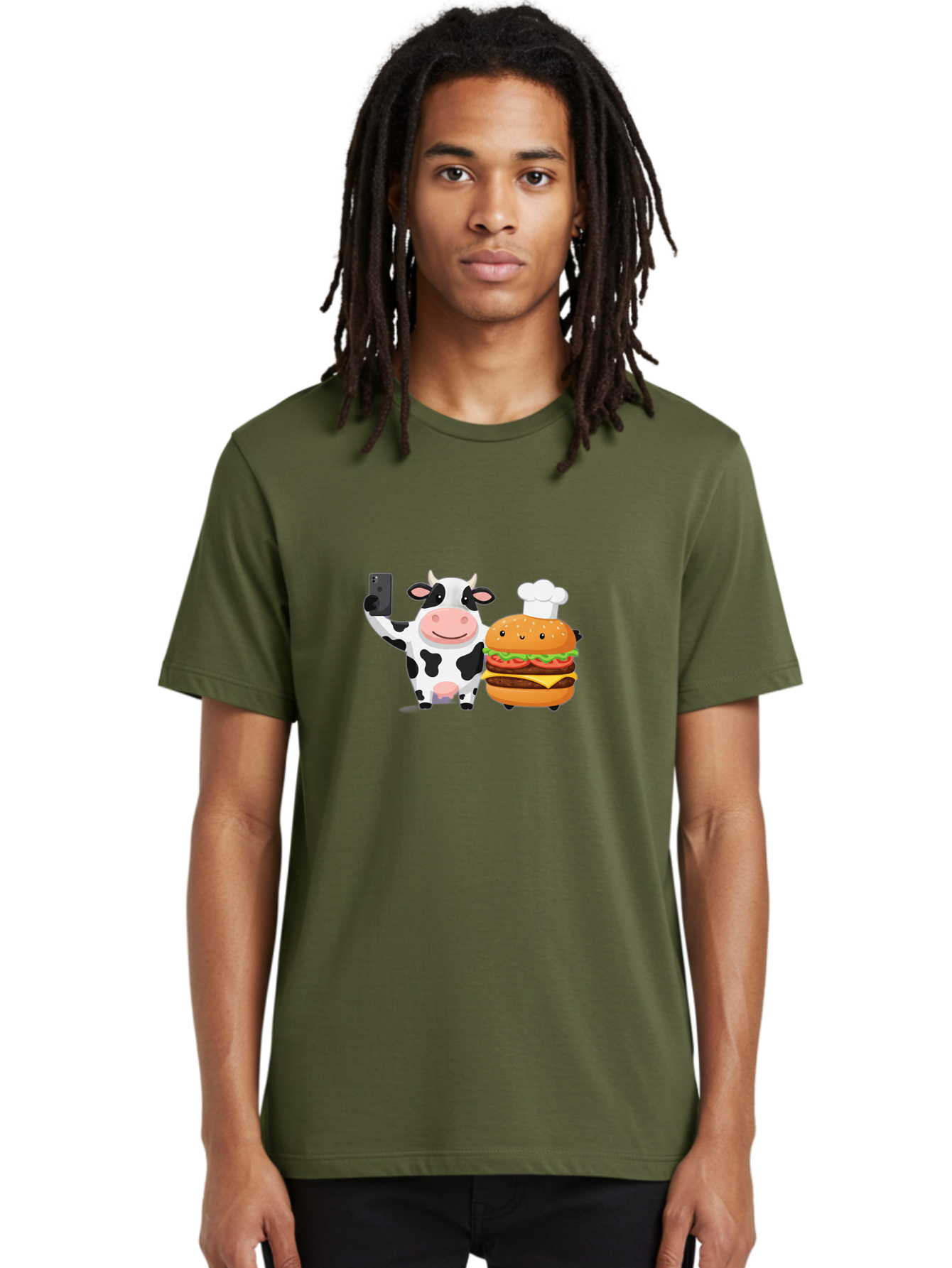Cow-And-Hamburger-1 Men'S Graphic Tee, 100% Cotton, Comfortable Casual Summer Wear, Machine Washable, Vintage Camera, Old Camera, Antique Camera, Black Camera, Classic Photography, Photography Equipment, Nostalgic Device, Film Camera, Bah792