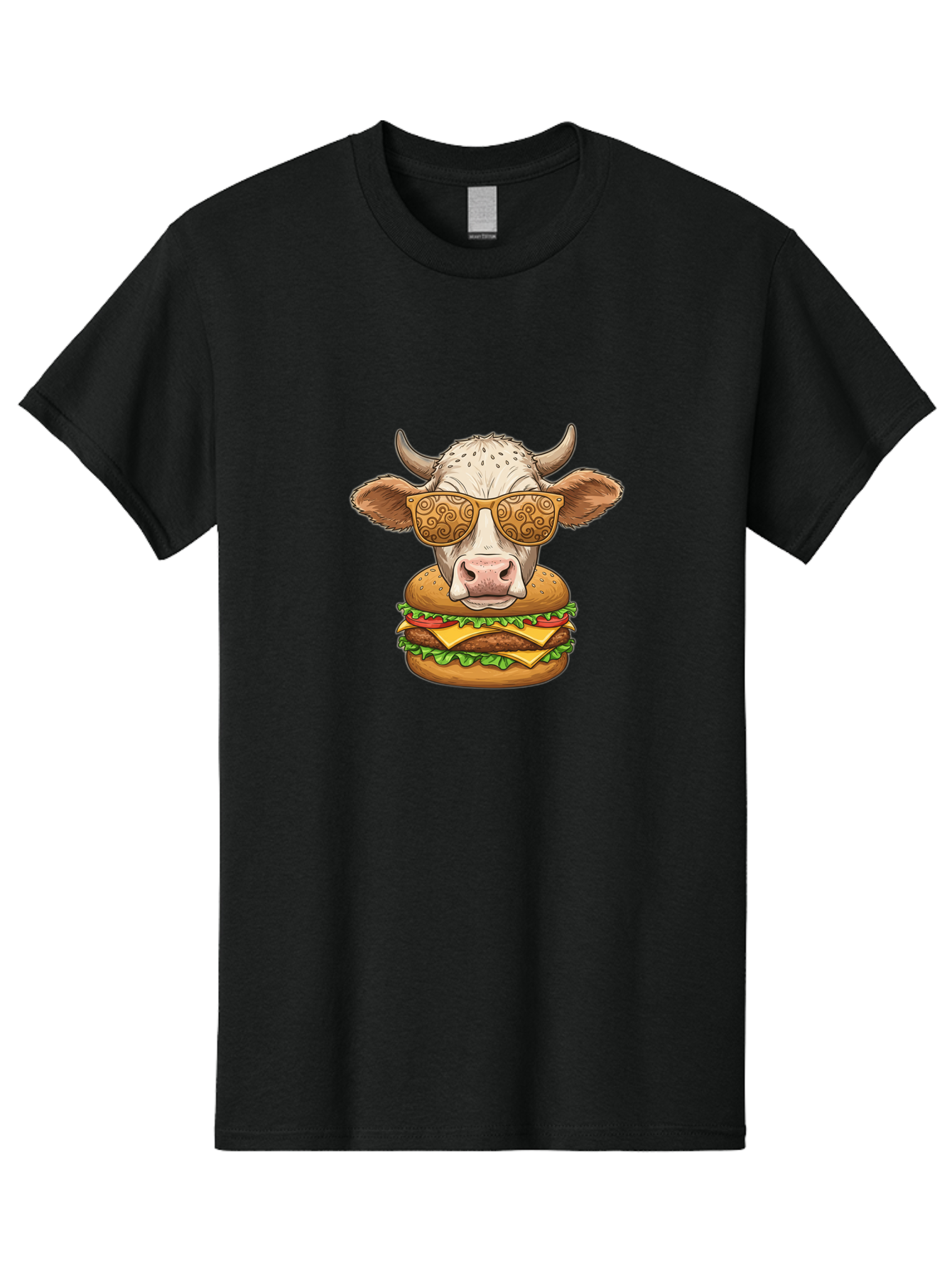 Cow-Burger-1 Men'S Graphic Tee, 100% Cotton, Comfortable Casual Summer Wear, Machine Washable, Vintage Camera, Old Camera, Antique Camera, Black Camera, Classic Photography, Photography Equipment, Nostalgic Device, Film Camera, Camera Art Bah794