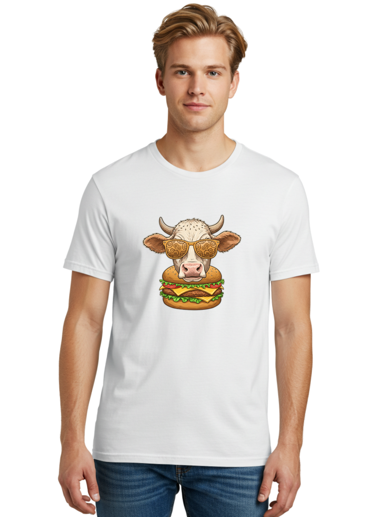 Cow-Burger-1 Men'S Graphic Tee, 100% Cotton, Comfortable Casual Summer Wear, Machine Washable, Vintage Camera, Old Camera, Antique Camera, Black Camera, Classic Photography, Photography Equipment, Nostalgic Device, Film Camera, Camera Art Bah794
