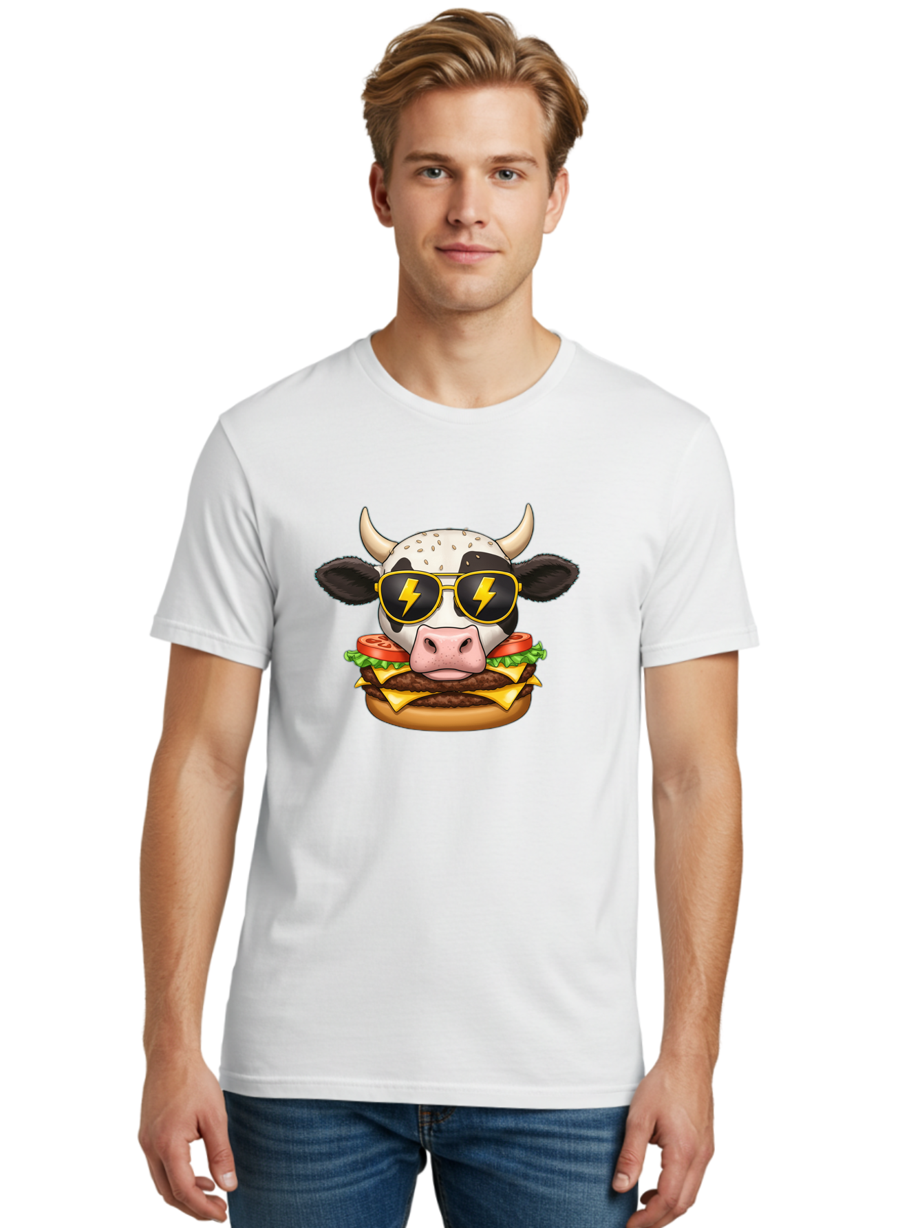 Cow-Head-Burger Men'S Graphic Tee, 100% Cotton, Comfortable Casual Summer Wear, Machine Washable, Vintage Camera, Old Camera, Antique Camera, Black Camera, Classic Photography, Photography Equipment, Nostalgic Device, Film Camera, Camera Art Bah797
