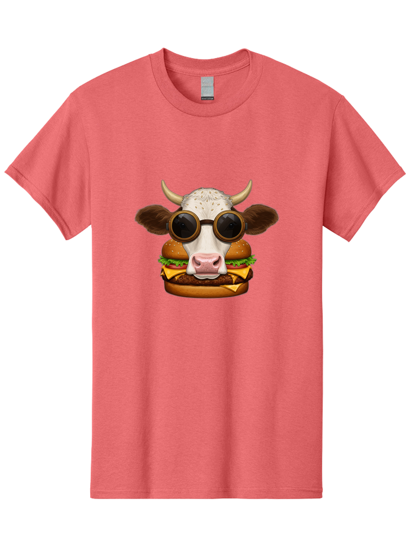 Cow-In-Shades-Burger Men'S Graphic Tee, 100% Cotton, Comfortable Casual Summer Wear, Machine Washable, Vintage Camera, Old Camera, Antique Camera, Black Camera, Classic Photography, Photography Equipment, Nostalgic Device, Film Camera, Bah800