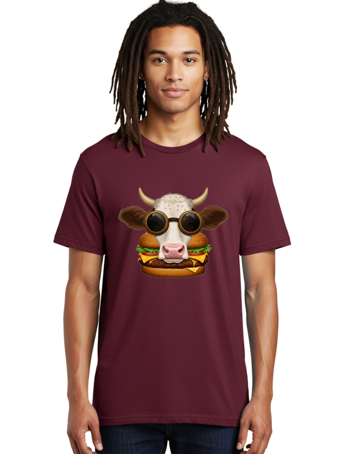 Cow-In-Shades-Burger Men'S Graphic Tee, 100% Cotton, Comfortable Casual Summer Wear, Machine Washable, Vintage Camera, Old Camera, Antique Camera, Black Camera, Classic Photography, Photography Equipment, Nostalgic Device, Film Camera, Bah800