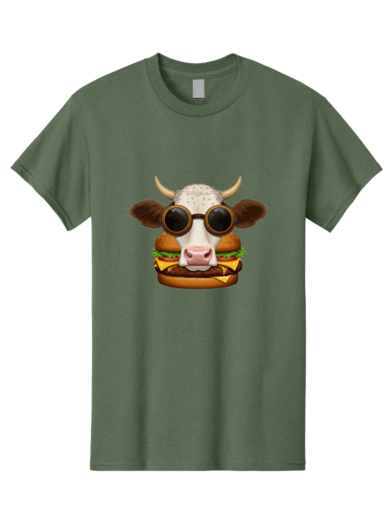 Cow-In-Shades-Burger Men'S Graphic Tee, 100% Cotton, Comfortable Casual Summer Wear, Machine Washable, Vintage Camera, Old Camera, Antique Camera, Black Camera, Classic Photography, Photography Equipment, Nostalgic Device, Film Camera, Bah800