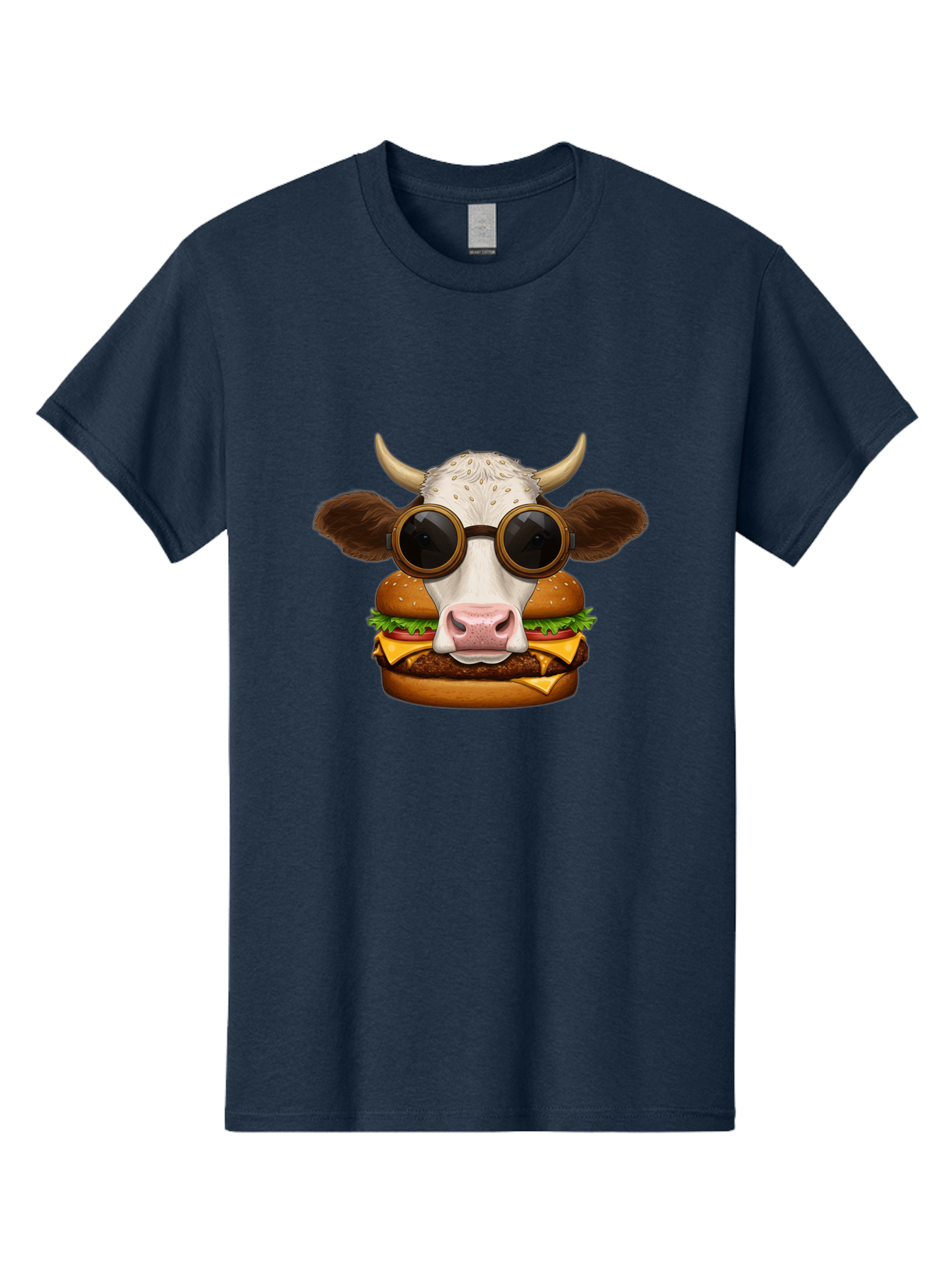 Cow-In-Shades-Burger Men'S Graphic Tee, 100% Cotton, Comfortable Casual Summer Wear, Machine Washable, Vintage Camera, Old Camera, Antique Camera, Black Camera, Classic Photography, Photography Equipment, Nostalgic Device, Film Camera, Bah800