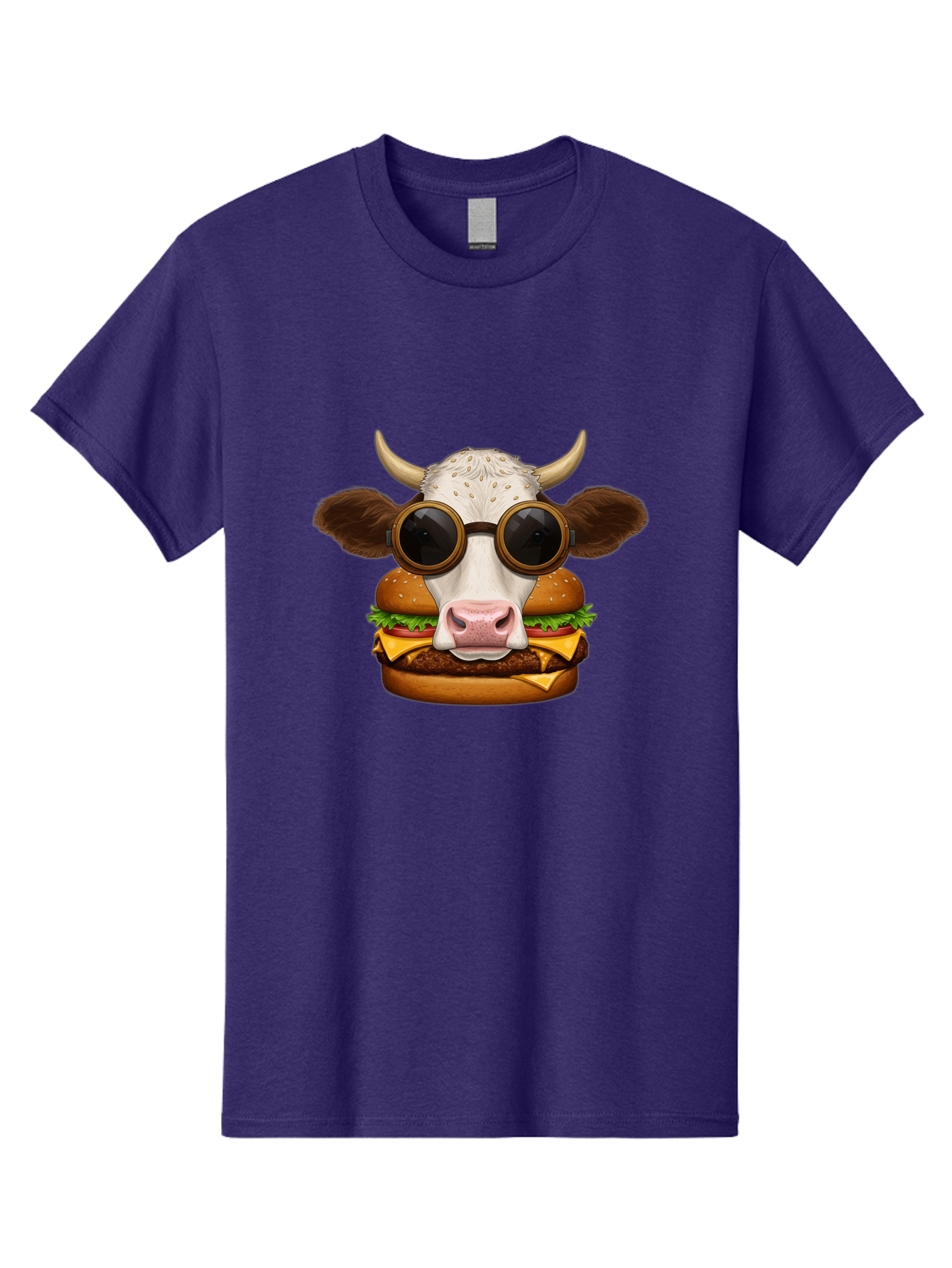 Cow-In-Shades-Burger Men'S Graphic Tee, 100% Cotton, Comfortable Casual Summer Wear, Machine Washable, Vintage Camera, Old Camera, Antique Camera, Black Camera, Classic Photography, Photography Equipment, Nostalgic Device, Film Camera, Bah800
