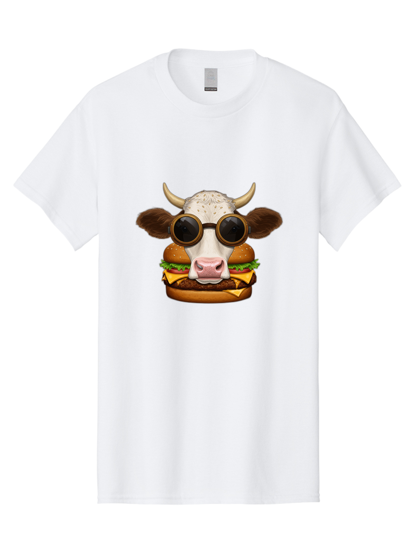 Cow-In-Shades-Burger Men'S Graphic Tee, 100% Cotton, Comfortable Casual Summer Wear, Machine Washable, Vintage Camera, Old Camera, Antique Camera, Black Camera, Classic Photography, Photography Equipment, Nostalgic Device, Film Camera, Bah800