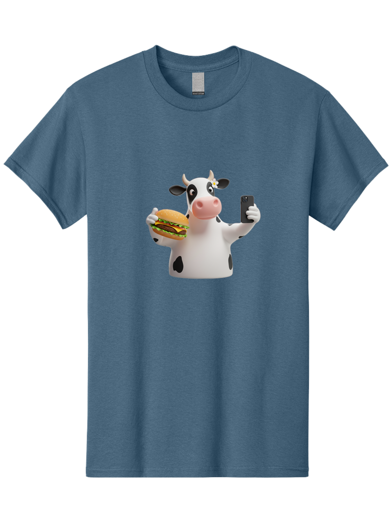 Cow-Selfie-1 Men'S Graphic Tee, 100% Cotton, Comfortable Casual Summer Wear, Machine Washable, Vintage Camera, Old Camera, Antique Camera, Black Camera, Classic Photography, Photography Equipment, Nostalgic Device, Film Camera, Camera Art Bah802