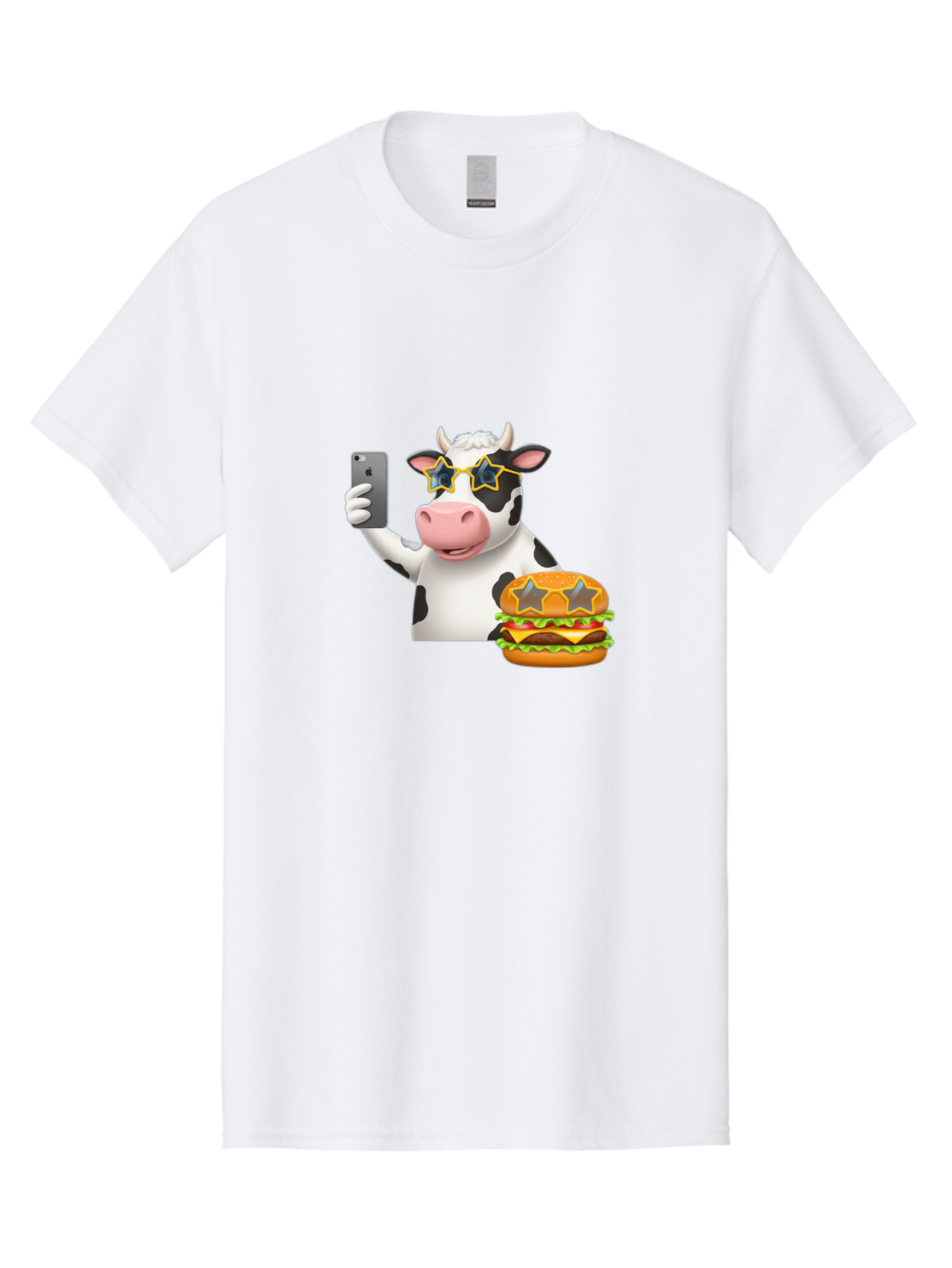 Cow-Selfie-2 Men'S Graphic Tee, 100% Cotton, Comfortable Casual Summer Wear, Machine Washable, Vintage Camera, Old Camera, Antique Camera, Black Camera, Classic Photography, Photography Equipment, Nostalgic Device, Film Camera, Camera Art Bah803