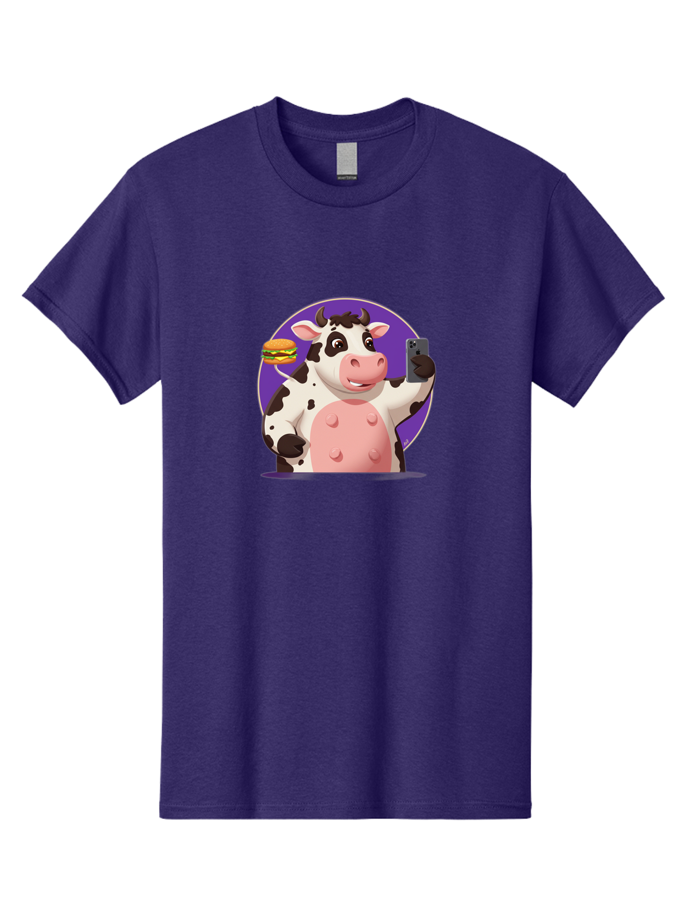 Cow-Selfie-3 Men'S Graphic Tee, 100% Cotton, Comfortable Casual Summer Wear, Machine Washable, Vintage Camera, Old Camera, Antique Camera, Black Camera, Classic Photography, Photography Equipment, Nostalgic Device, Film Camera, Camera Art Bah804