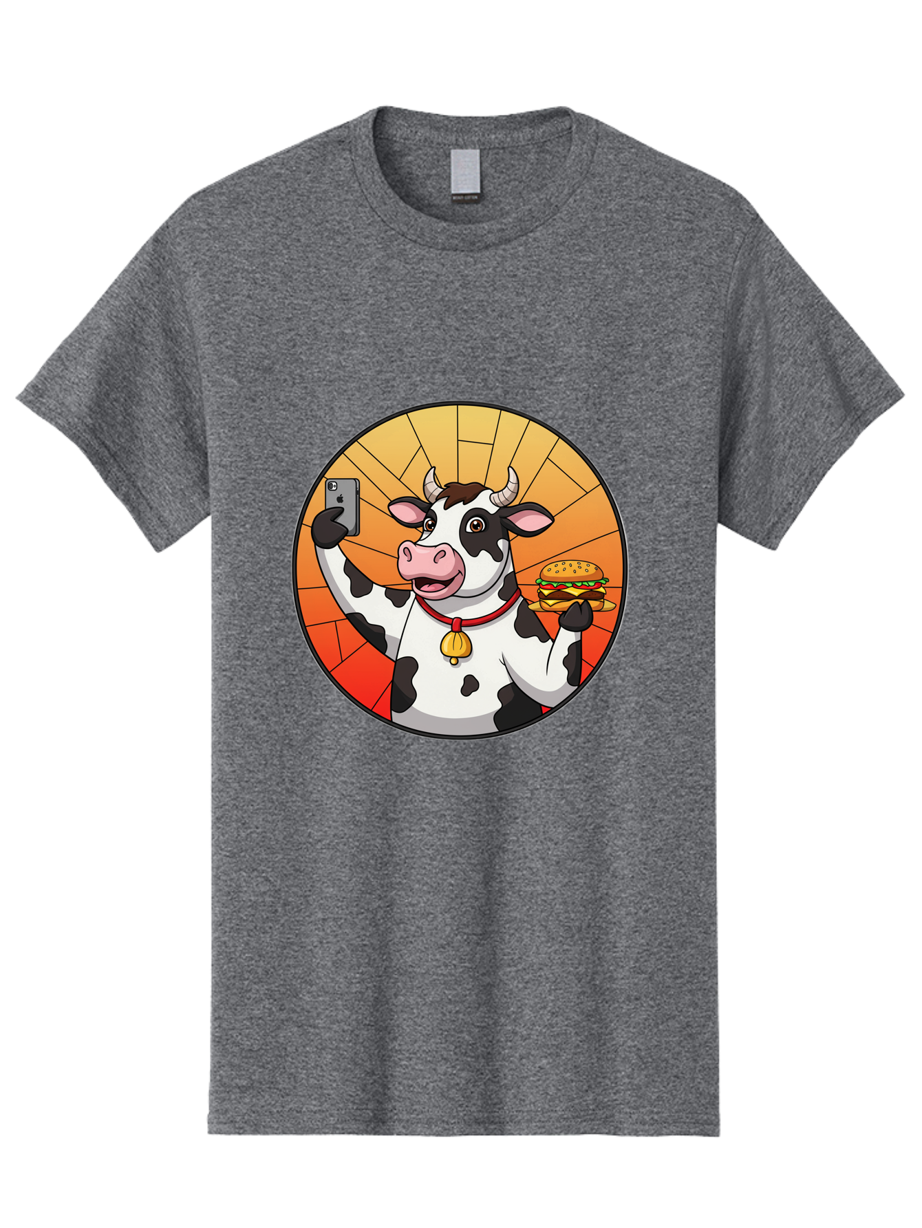 Cow-Selfie-Burger Men'S Graphic Tee, 100% Cotton, Comfortable Casual Summer Wear, Machine Washable, Vintage Camera, Old Camera, Antique Camera, Black Camera, Classic Photography, Photography Equipment, Nostalgic Device, Film Camera, Camera Art Bah808