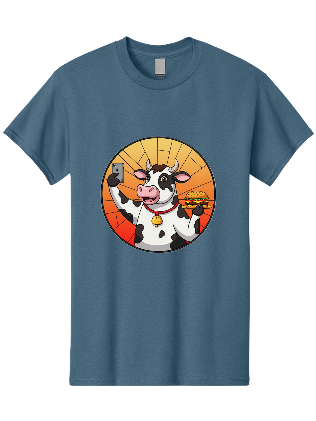 Cow-Selfie-Burger Men'S Graphic Tee, 100% Cotton, Comfortable Casual Summer Wear, Machine Washable, Vintage Camera, Old Camera, Antique Camera, Black Camera, Classic Photography, Photography Equipment, Nostalgic Device, Film Camera, Camera Art Bah808