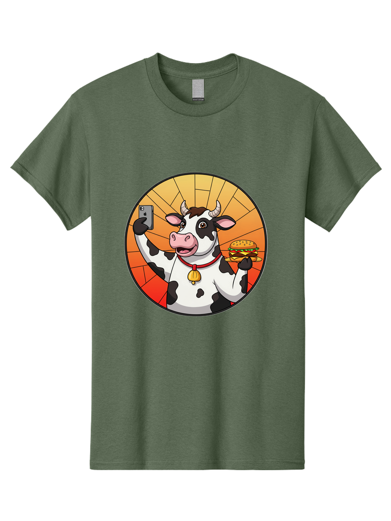Cow-Selfie-Burger Men'S Graphic Tee, 100% Cotton, Comfortable Casual Summer Wear, Machine Washable, Vintage Camera, Old Camera, Antique Camera, Black Camera, Classic Photography, Photography Equipment, Nostalgic Device, Film Camera, Camera Art Bah808