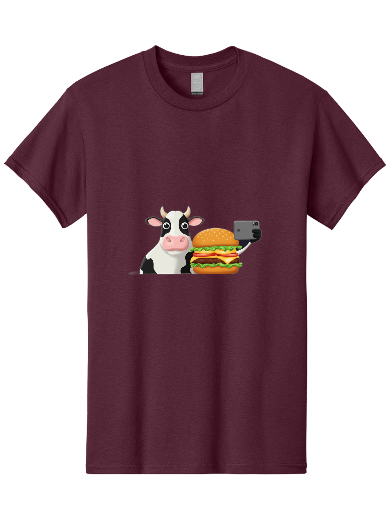Cow-Selfie Men'S Graphic Tee, 100% Cotton, Comfortable Casual Summer Wear, Machine Washable, Vintage Camera, Old Camera, Antique Camera, Black Camera, Classic Photography, Photography Equipment, Nostalgic Device, Film Camera, Camera Art Bah809