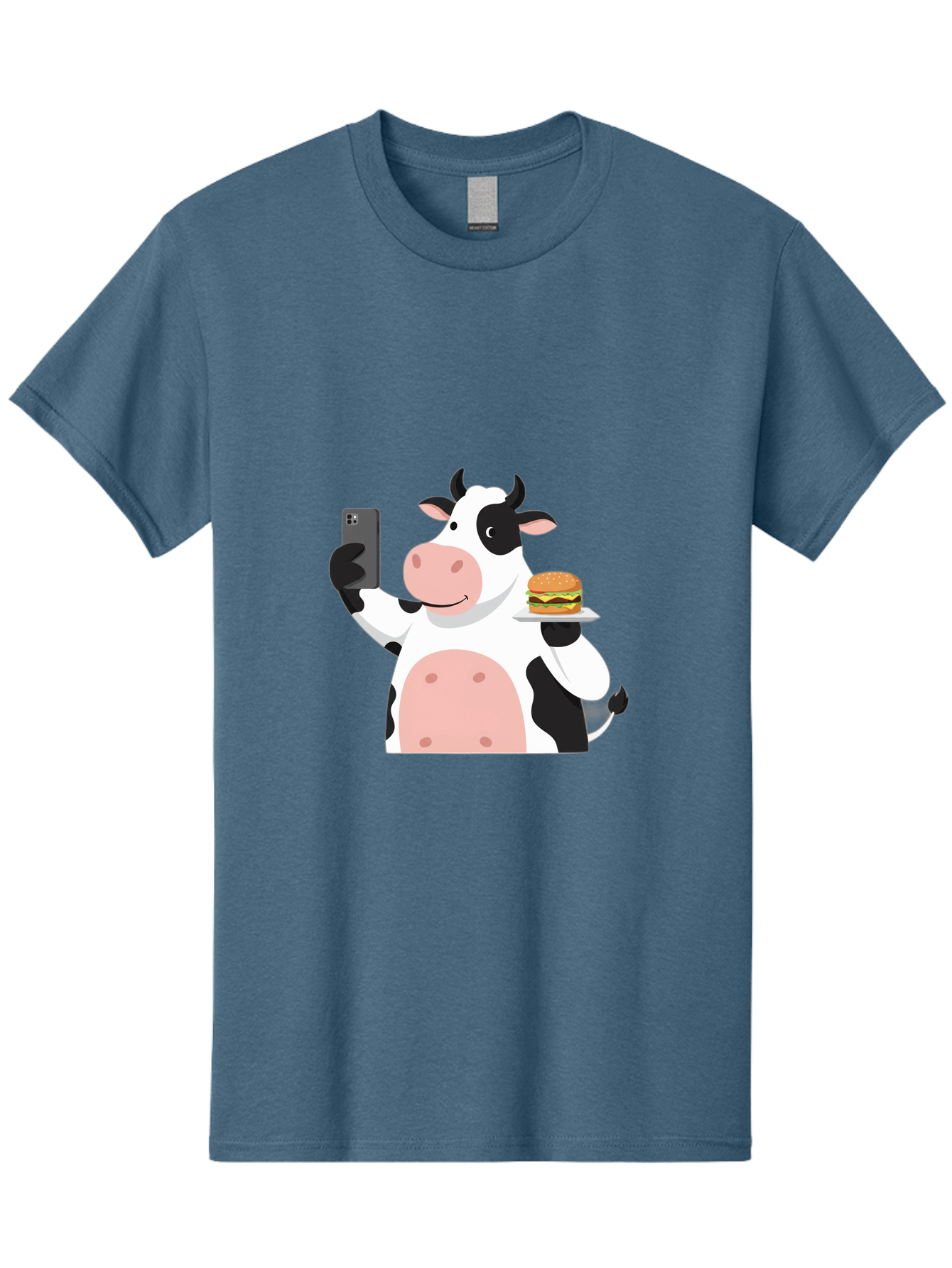 Cow-Serving-Burger Men'S Graphic Tee, 100% Cotton, Comfortable Casual Summer Wear, Machine Washable, Vintage Camera, Old Camera, Antique Camera, Black Camera, Classic Photography, Photography Equipment, Nostalgic Device, Film Camera, Bah810