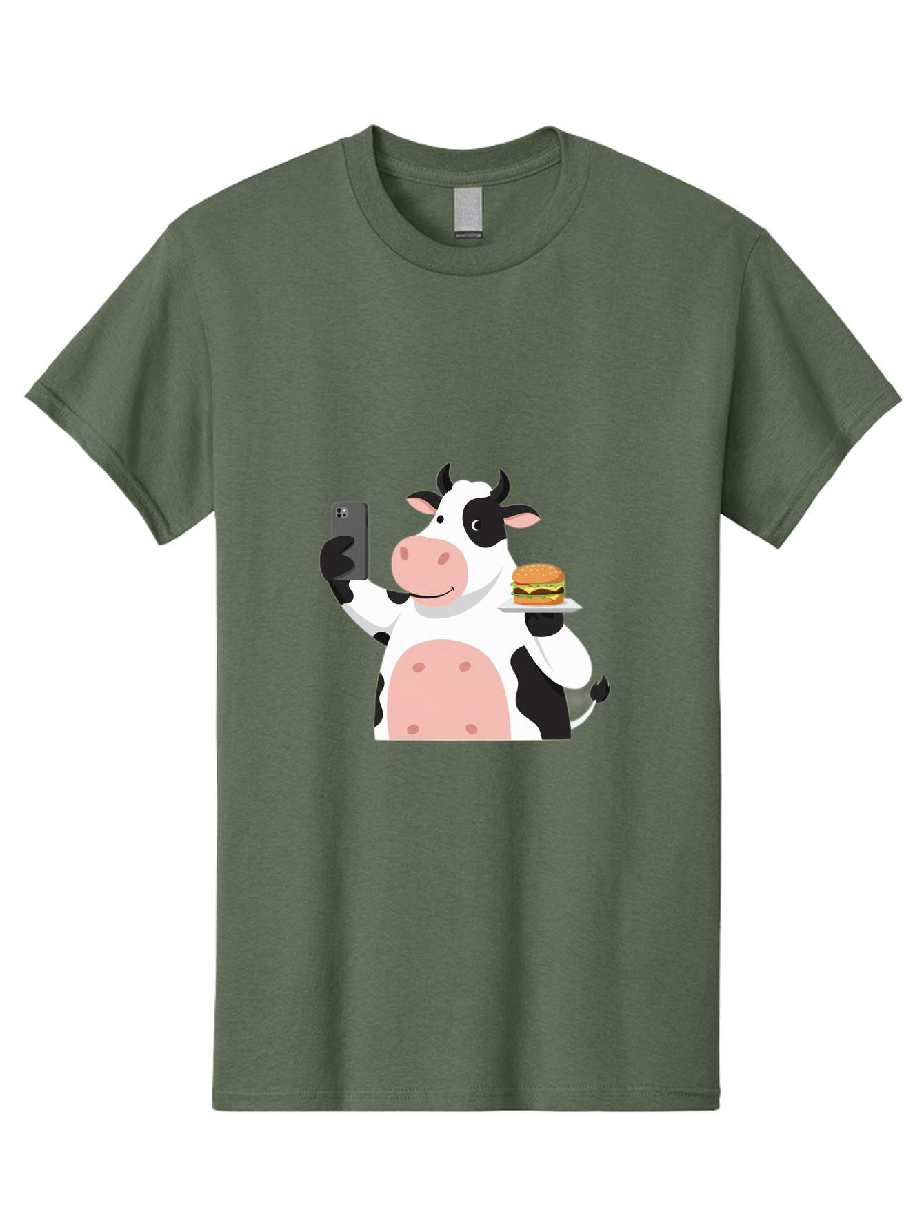 Cow-Serving-Burger Men'S Graphic Tee, 100% Cotton, Comfortable Casual Summer Wear, Machine Washable, Vintage Camera, Old Camera, Antique Camera, Black Camera, Classic Photography, Photography Equipment, Nostalgic Device, Film Camera, Bah810