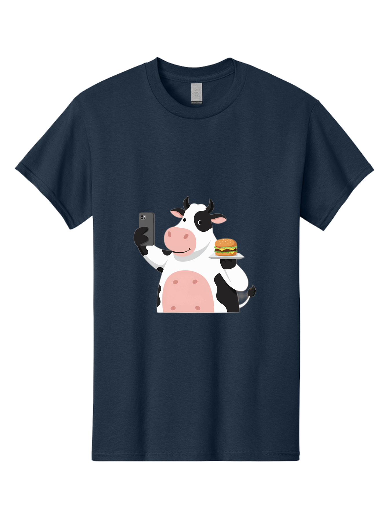 Cow-Serving-Burger Men'S Graphic Tee, 100% Cotton, Comfortable Casual Summer Wear, Machine Washable, Vintage Camera, Old Camera, Antique Camera, Black Camera, Classic Photography, Photography Equipment, Nostalgic Device, Film Camera, Bah810